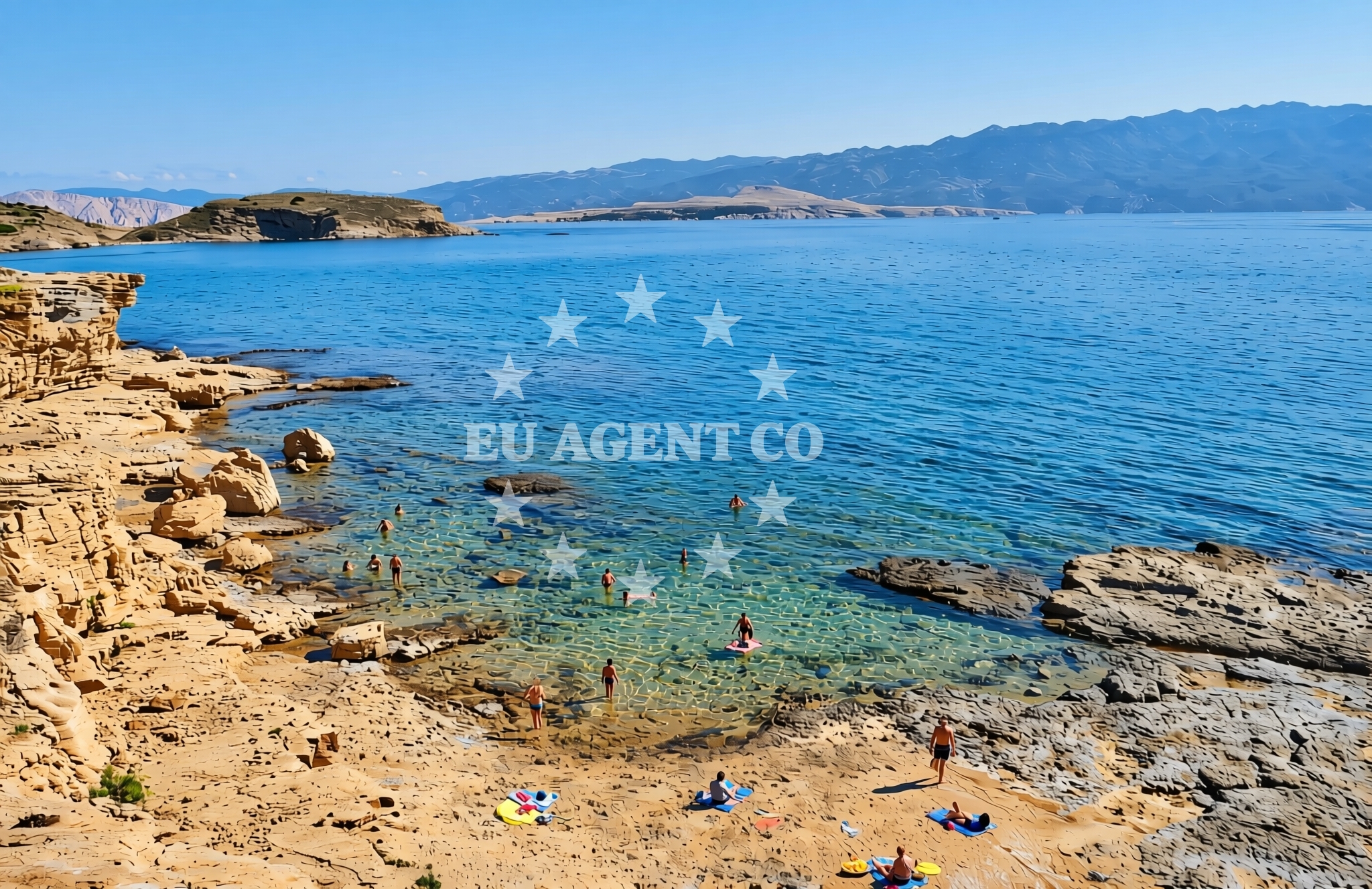 Overview of Kaštelina jug, Lopar (Rab) Beach in Kaštelina jug