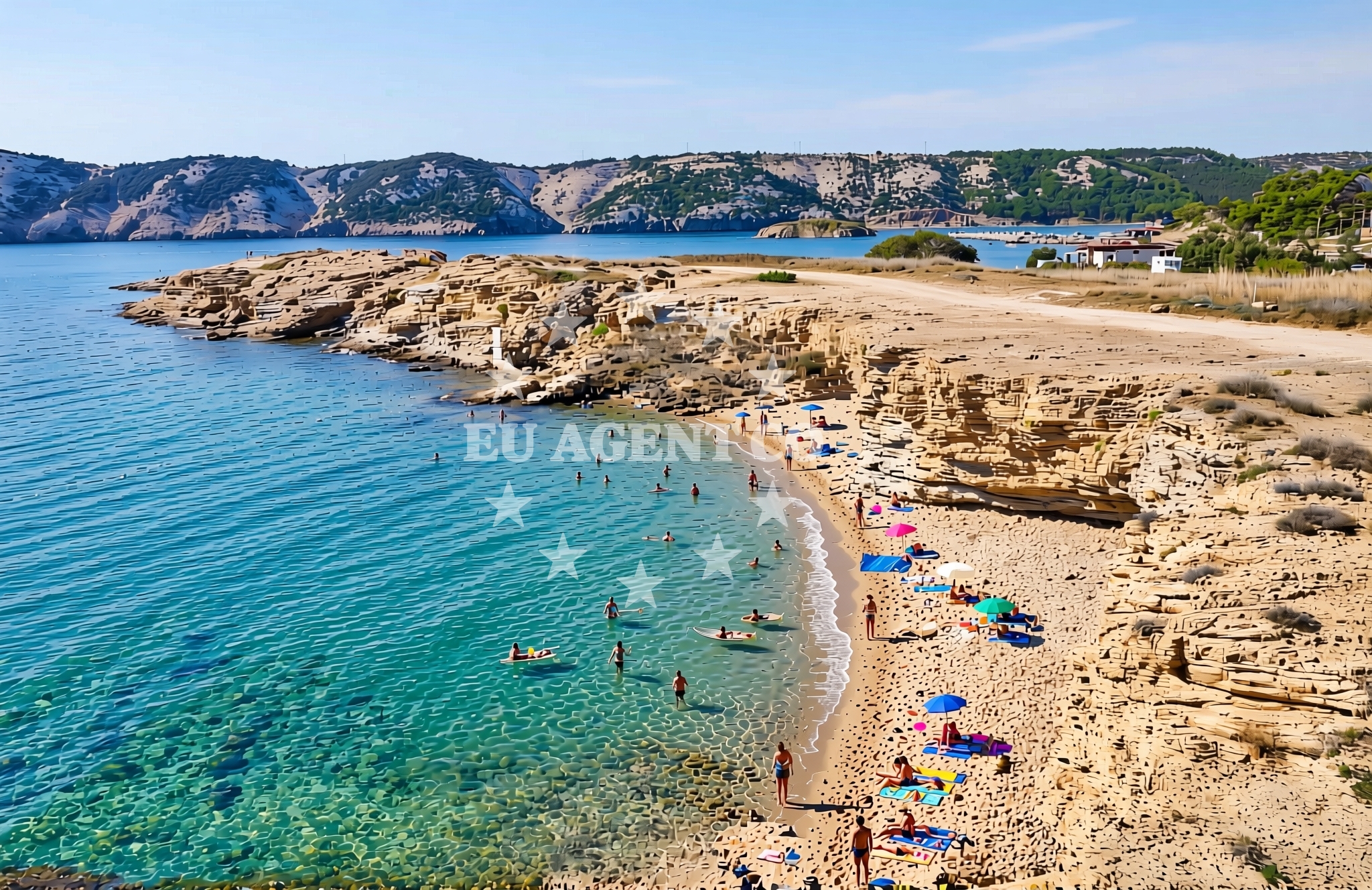 Overview of Kaštelina zapad, Lopar (Rab) Beach in Kaštelina zapad