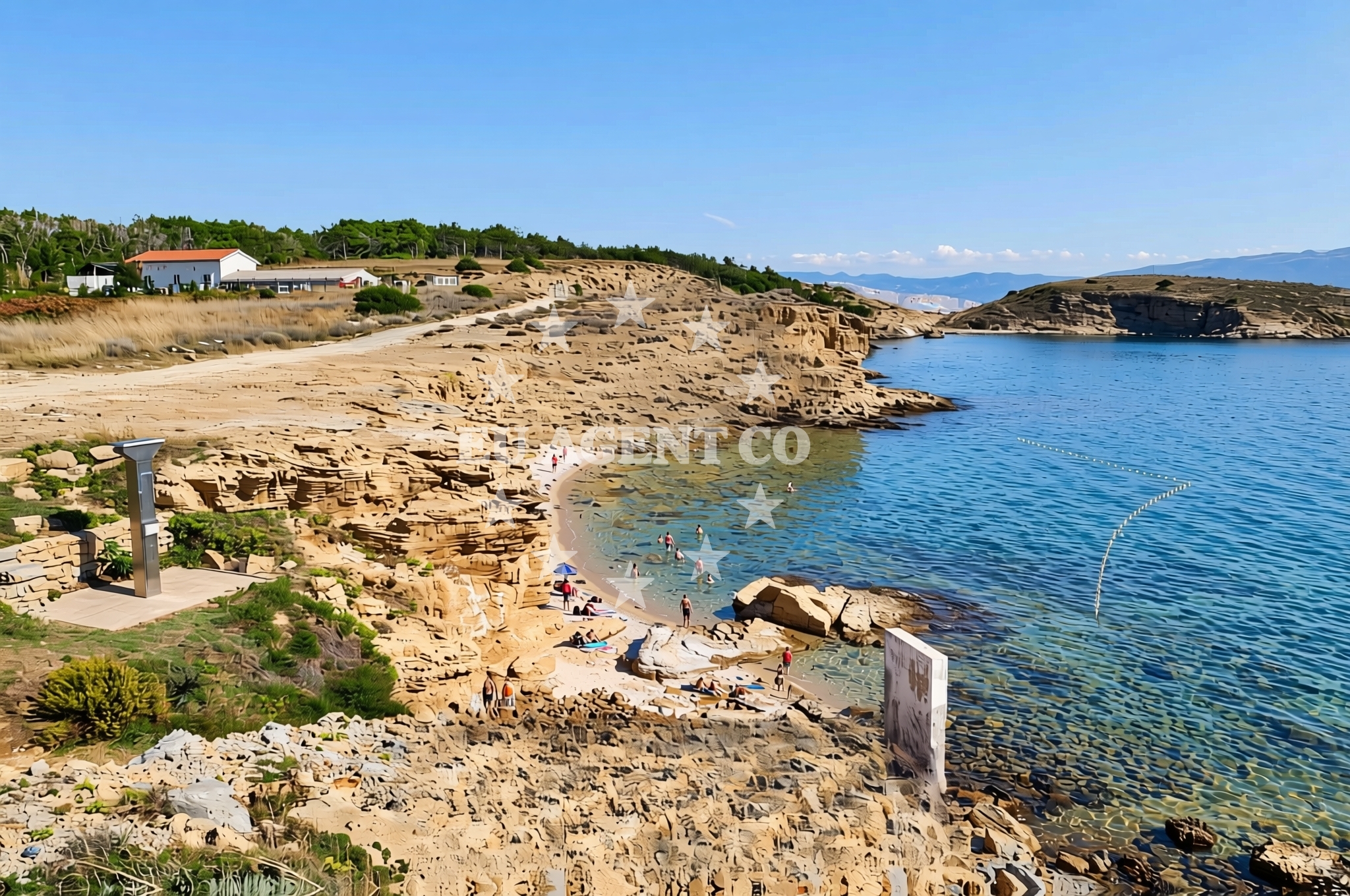 Sea and coastal view of Kaštelina zapad, Lopar (Rab) Beach in Kaštelina zapad