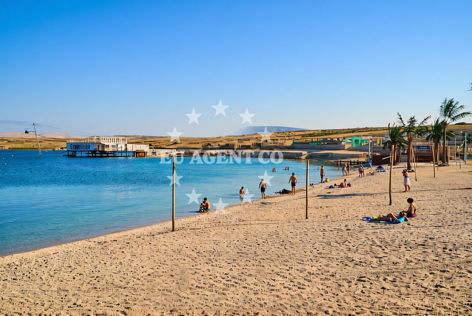 Shoreline and swimming area at Katarelac, Kolan (Pag) Beach in Katarelac