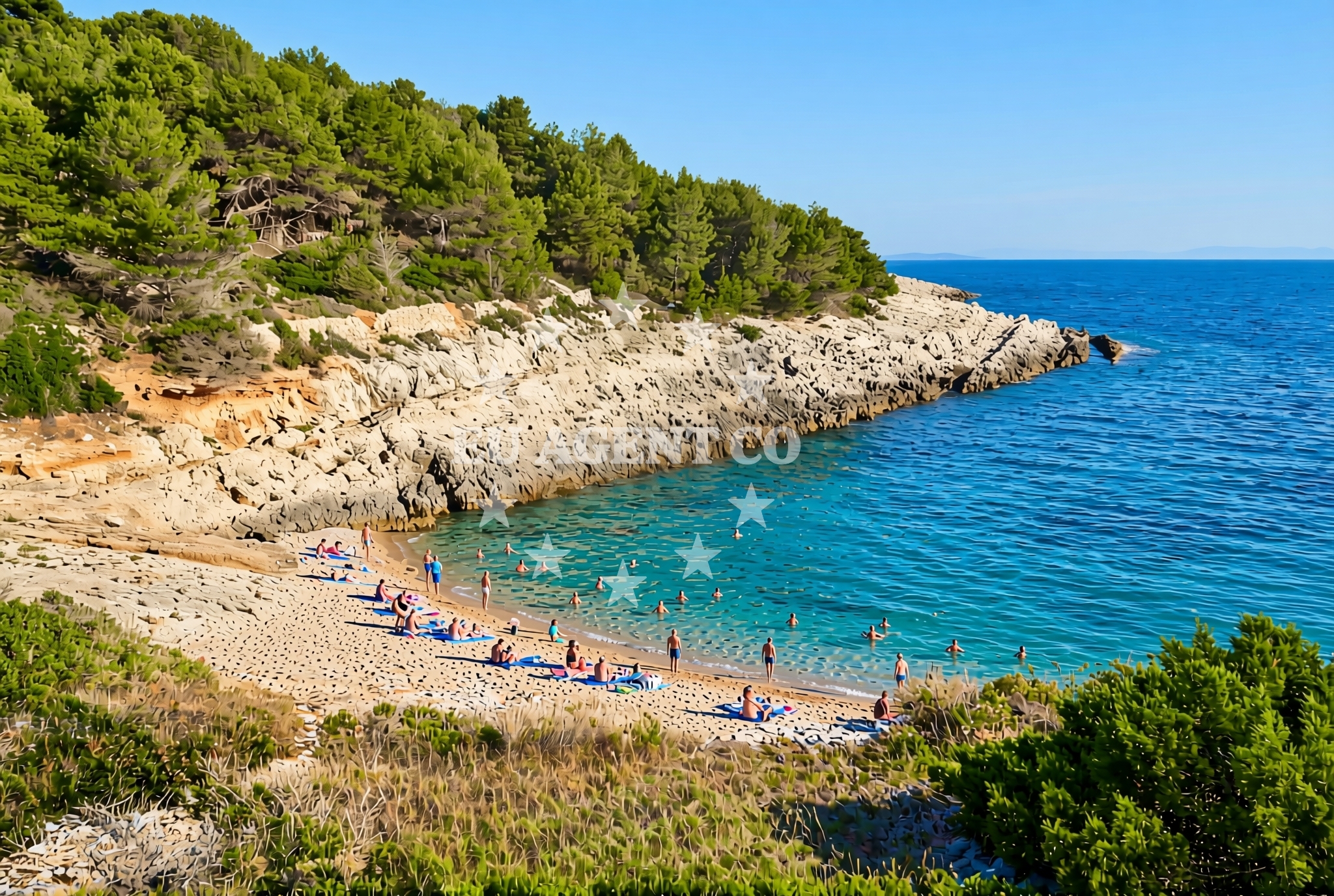 Shoreline and swimming area at Katolić, Hvar (Hvar) Beach in Katolić