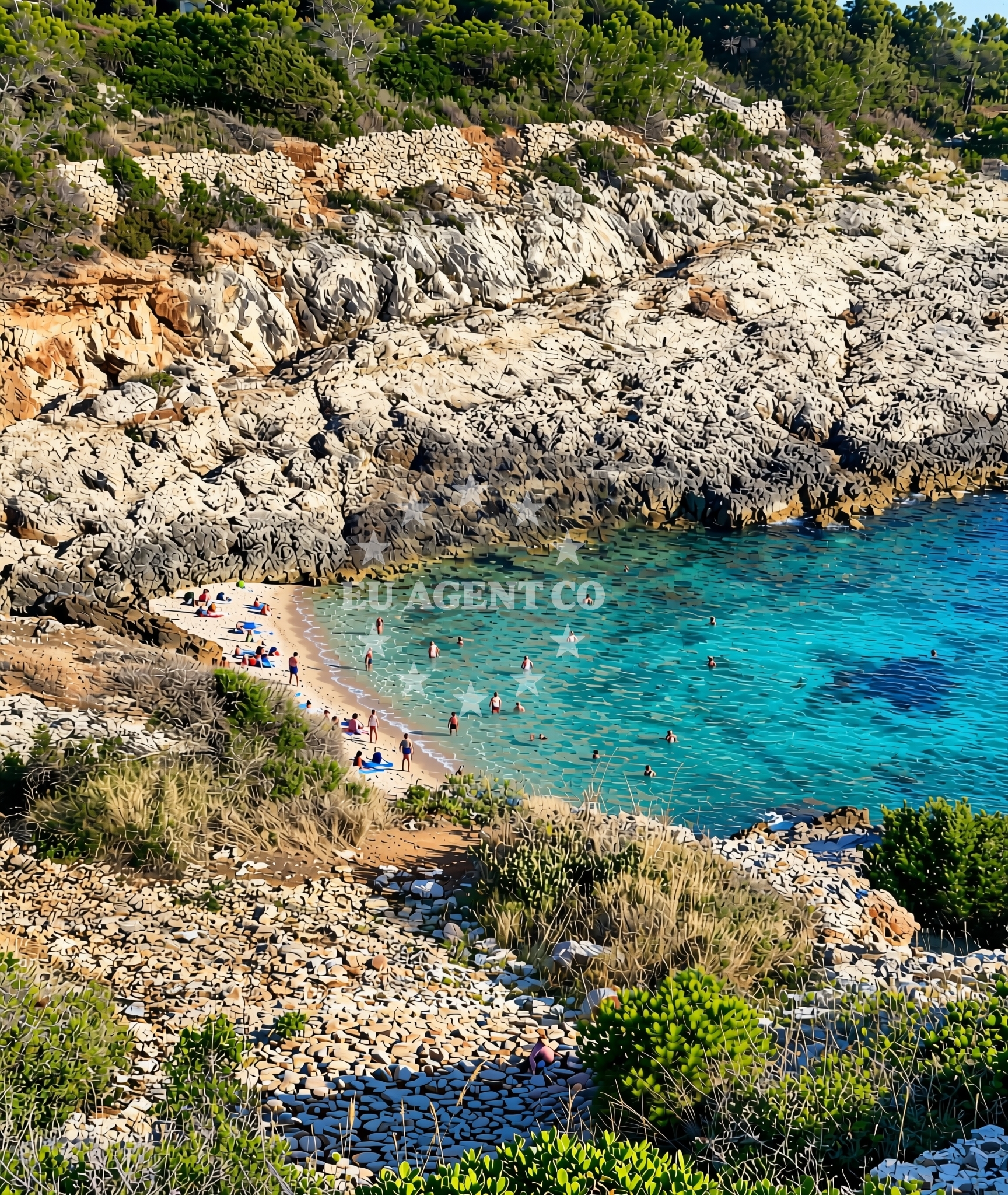 Sea and coastal view of Katolić, Hvar (Hvar) Beach in Katolić