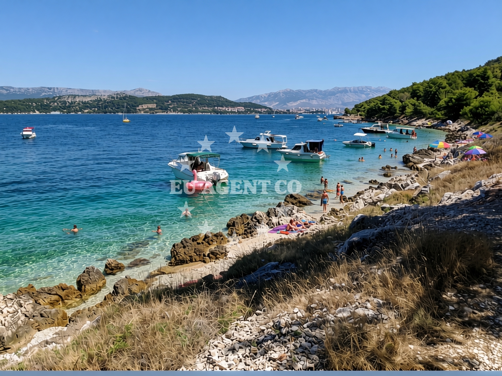 Overview of Kava beach in , Slatine