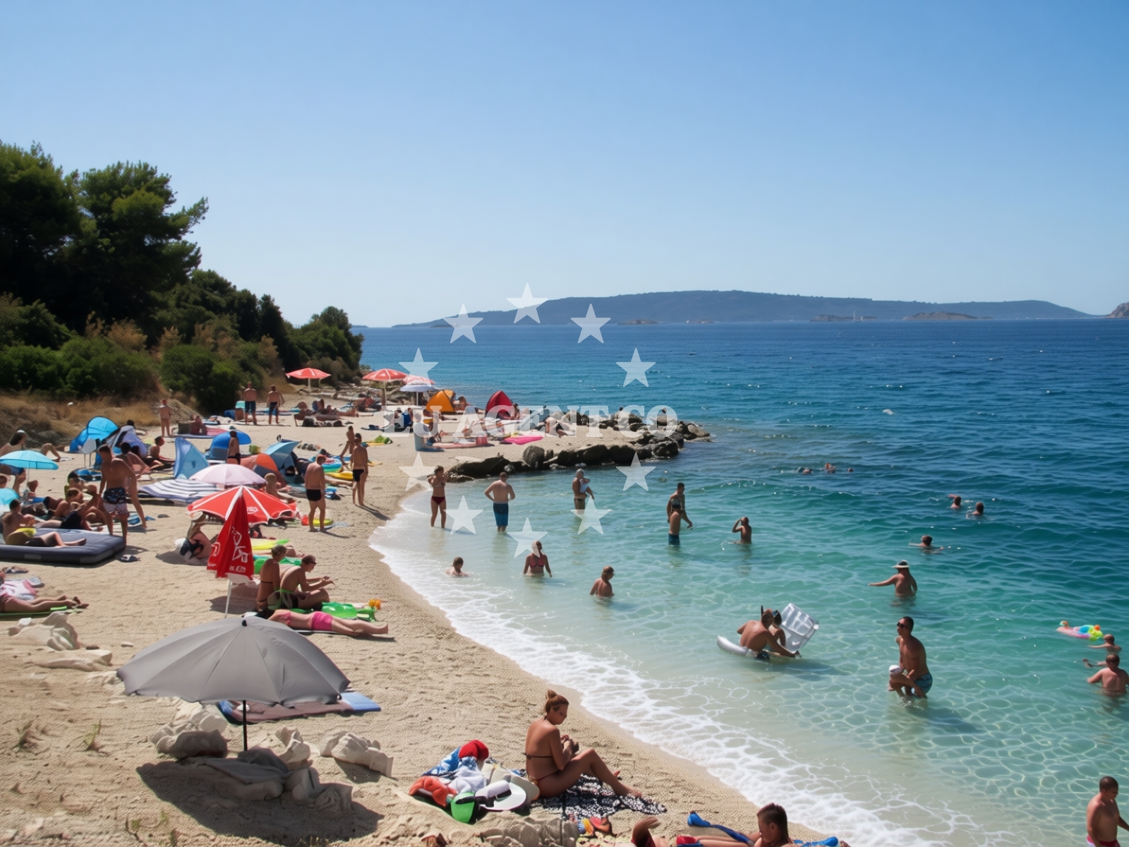 Sea and coastal view of Kava beach in Ulica Kralja Zvonimira 18, Okrug Donji, Croatia, Okrug Donji