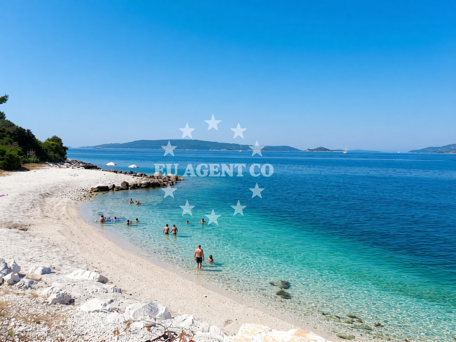 Beach facilities and surroundings at Kava beach in Ulica Kralja Zvonimira 18, Okrug Donji, Croatia, Okrug Donji