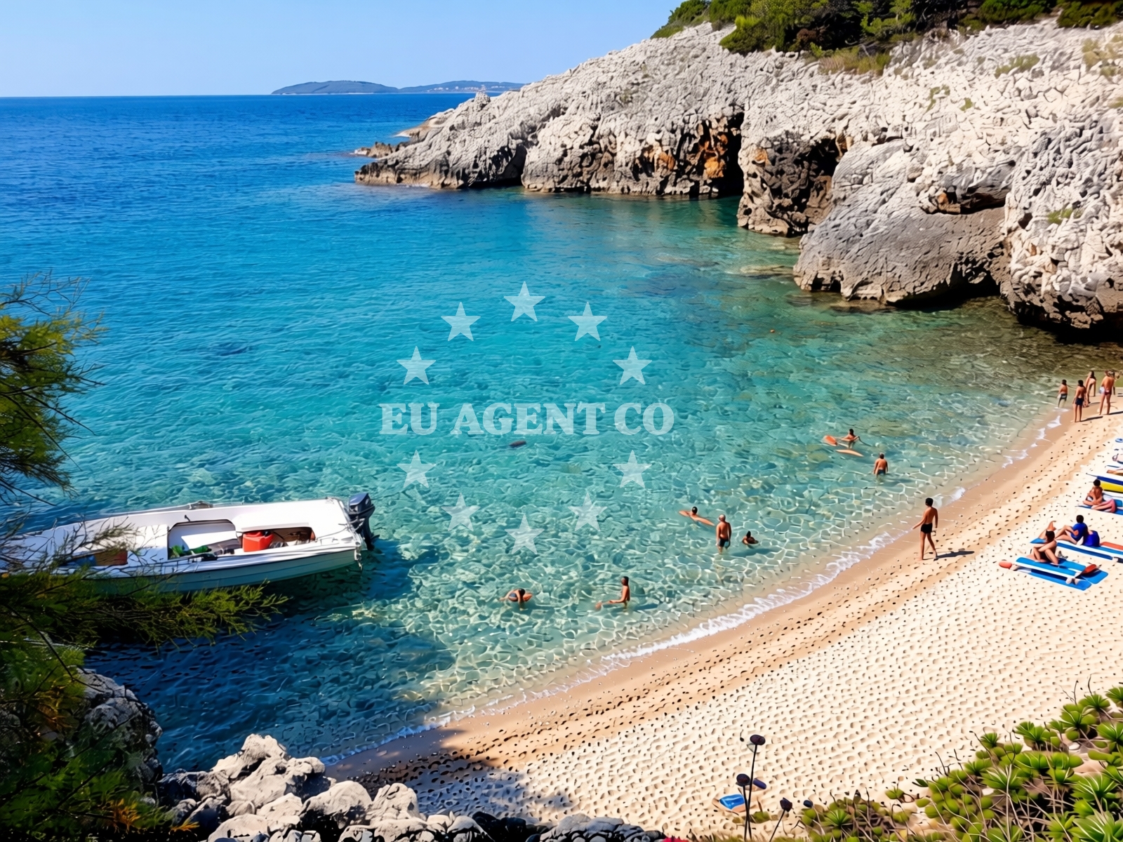 Sea and coastal view of Kavala beach in , Orebić
