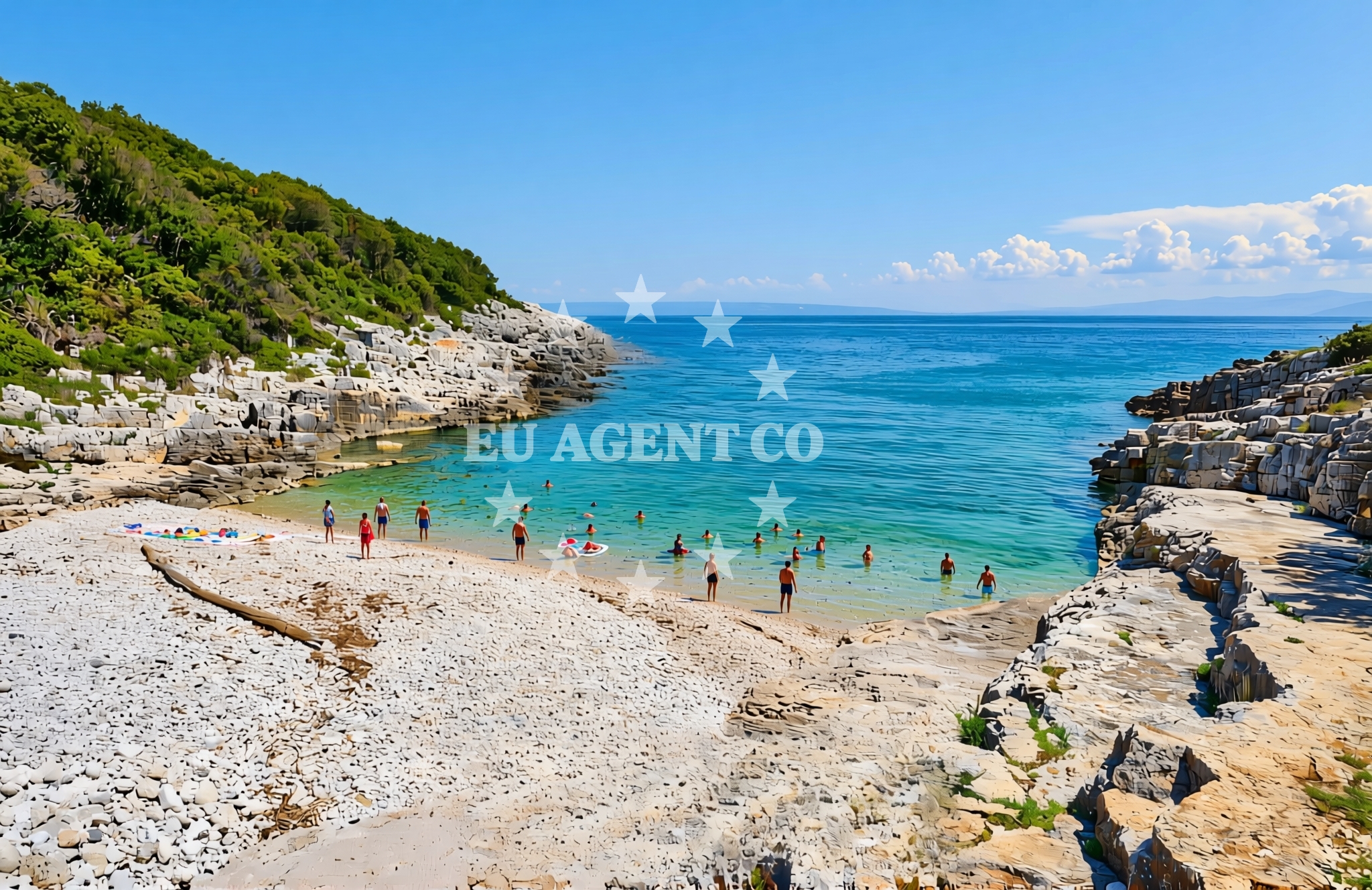 Shoreline and swimming area at Kavran: beaches and coves (7) in Kavran
