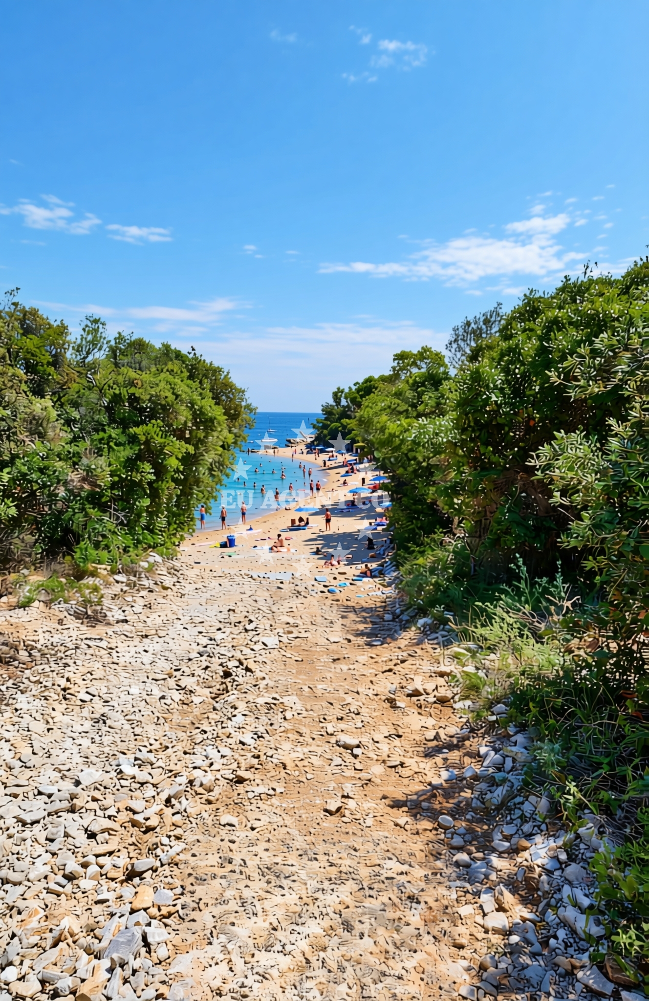 Sea and coastal view of Kavran: beaches and coves (7) in Kavran