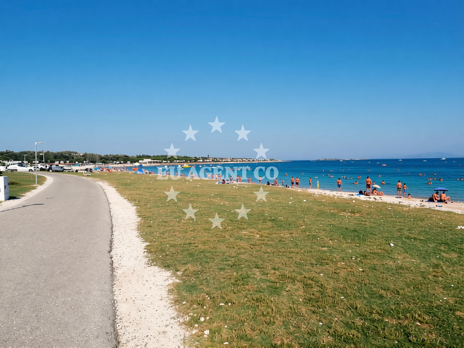 Shoreline and swimming area at Kazela Beach in Kapovica 350, Medulin