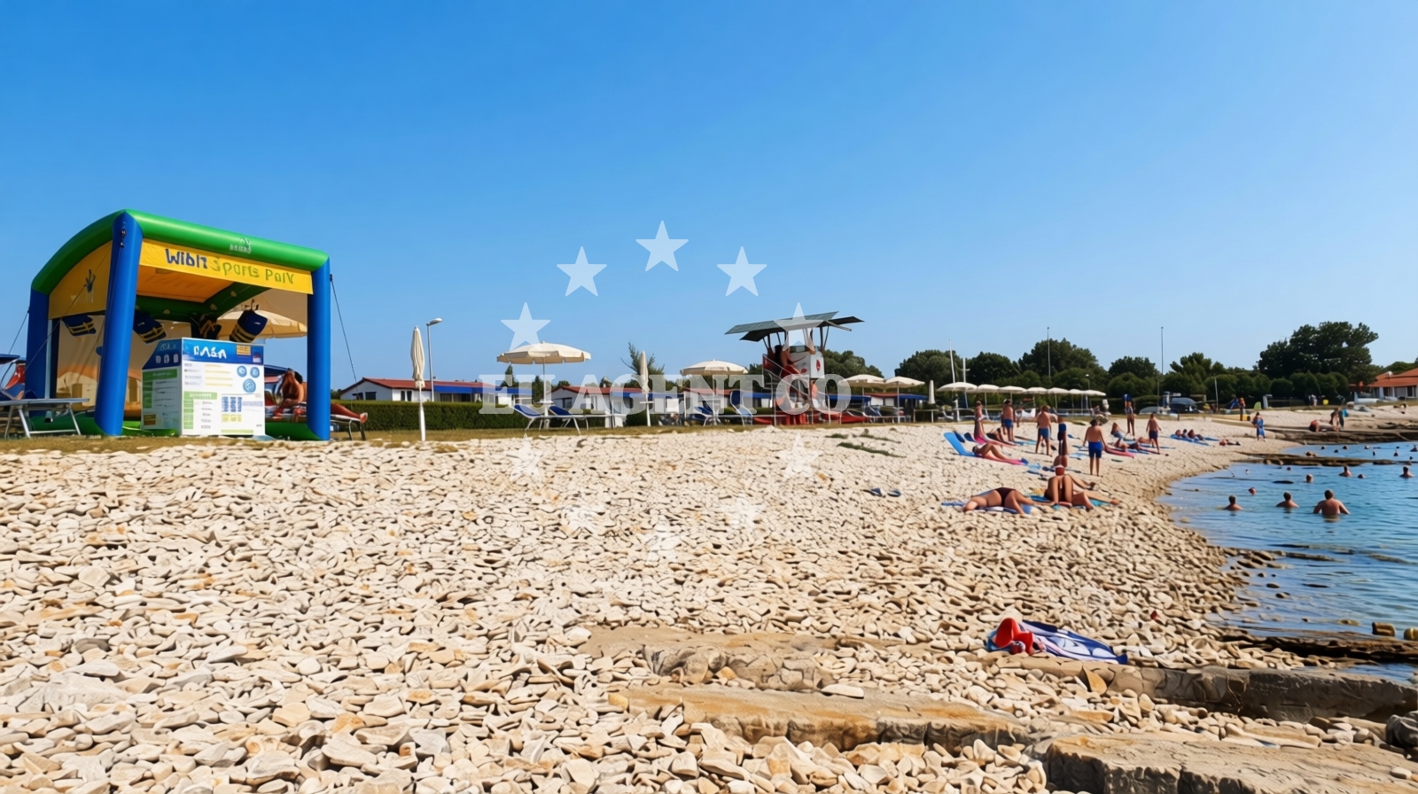 Sea and coastal view of Kazela Beach in Kapovica 350, Medulin