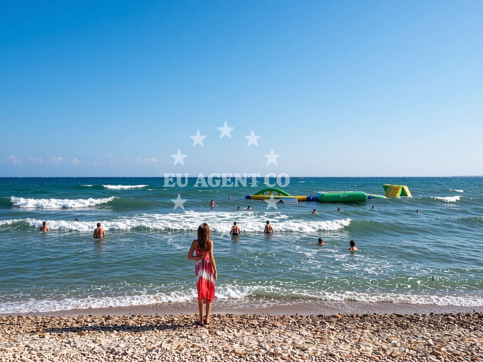 Beach facilities and surroundings at Kazela Beach in Kapovica 350, Medulin