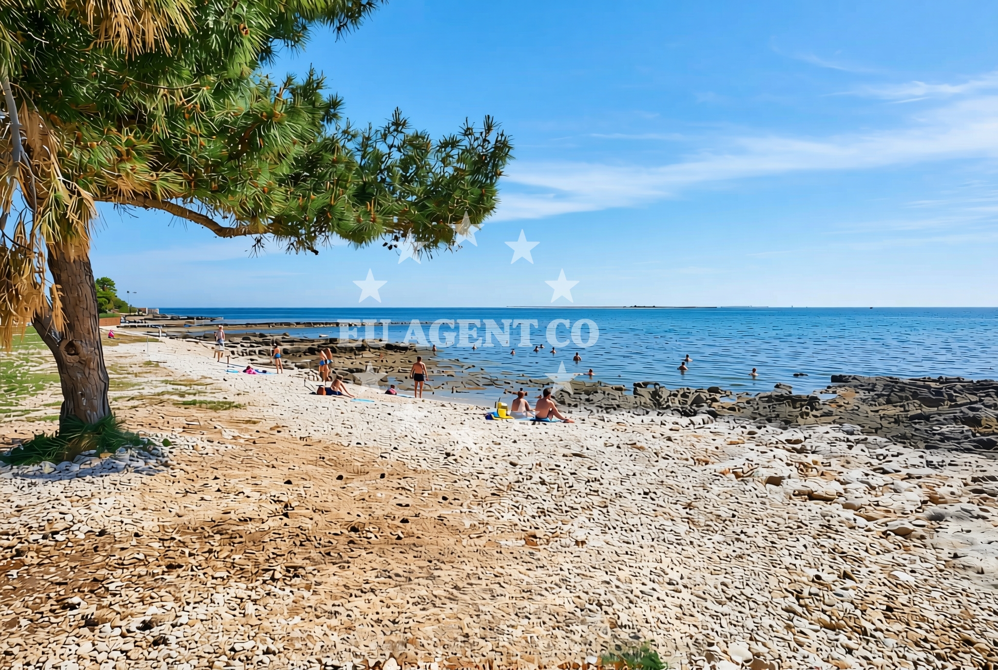 Beach facilities and surroundings at Kažela zapad, Medulin Beach in Kažela zapad