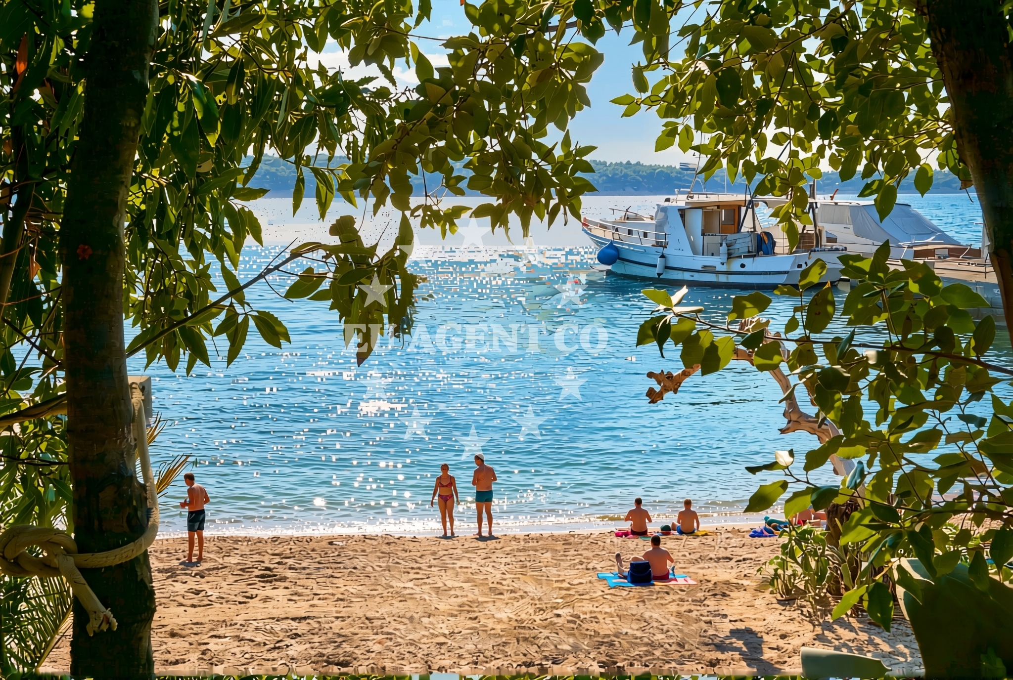 Sea and coastal view of Keki istok, Barbat na Rabu (Rab) Beach in Keki istok