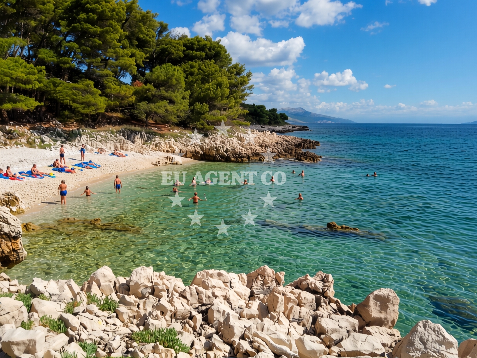Sea and coastal view of Kiefernbucht in Ravni 5 I, Ravni, Labin