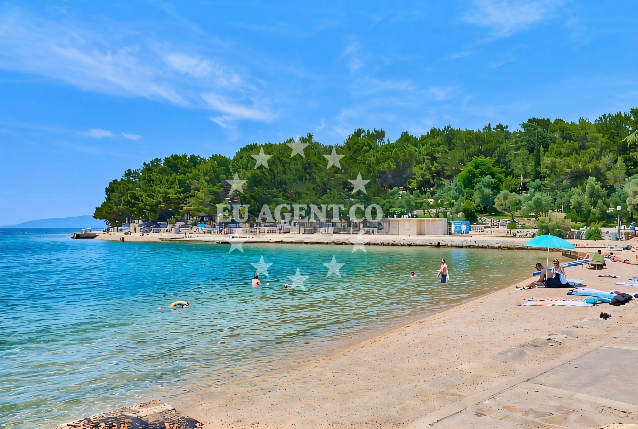 Overview of Kimen, Cres (Cres) Beach in Kimen