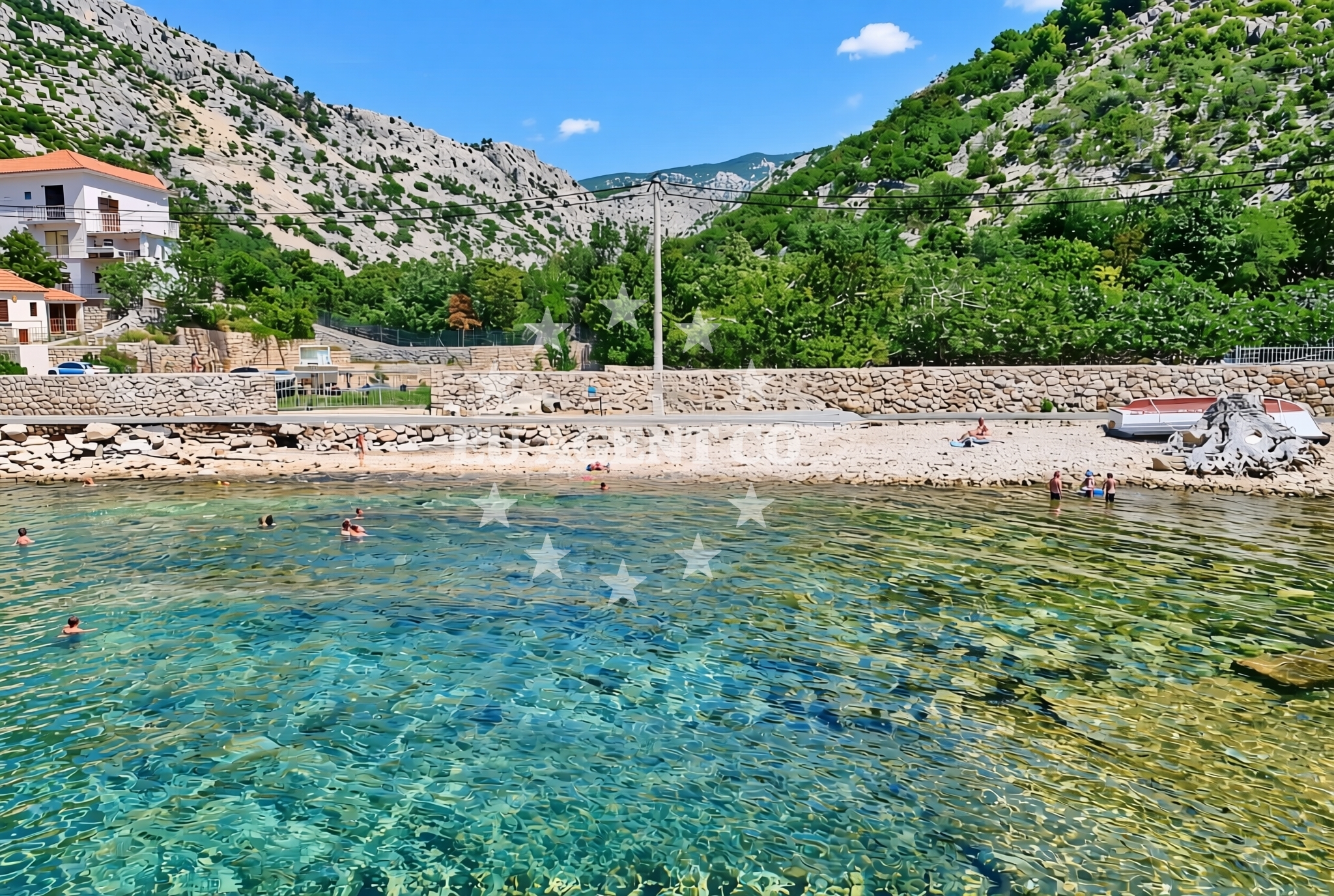 Overview of Klada: beaches and coves (4) in Klada