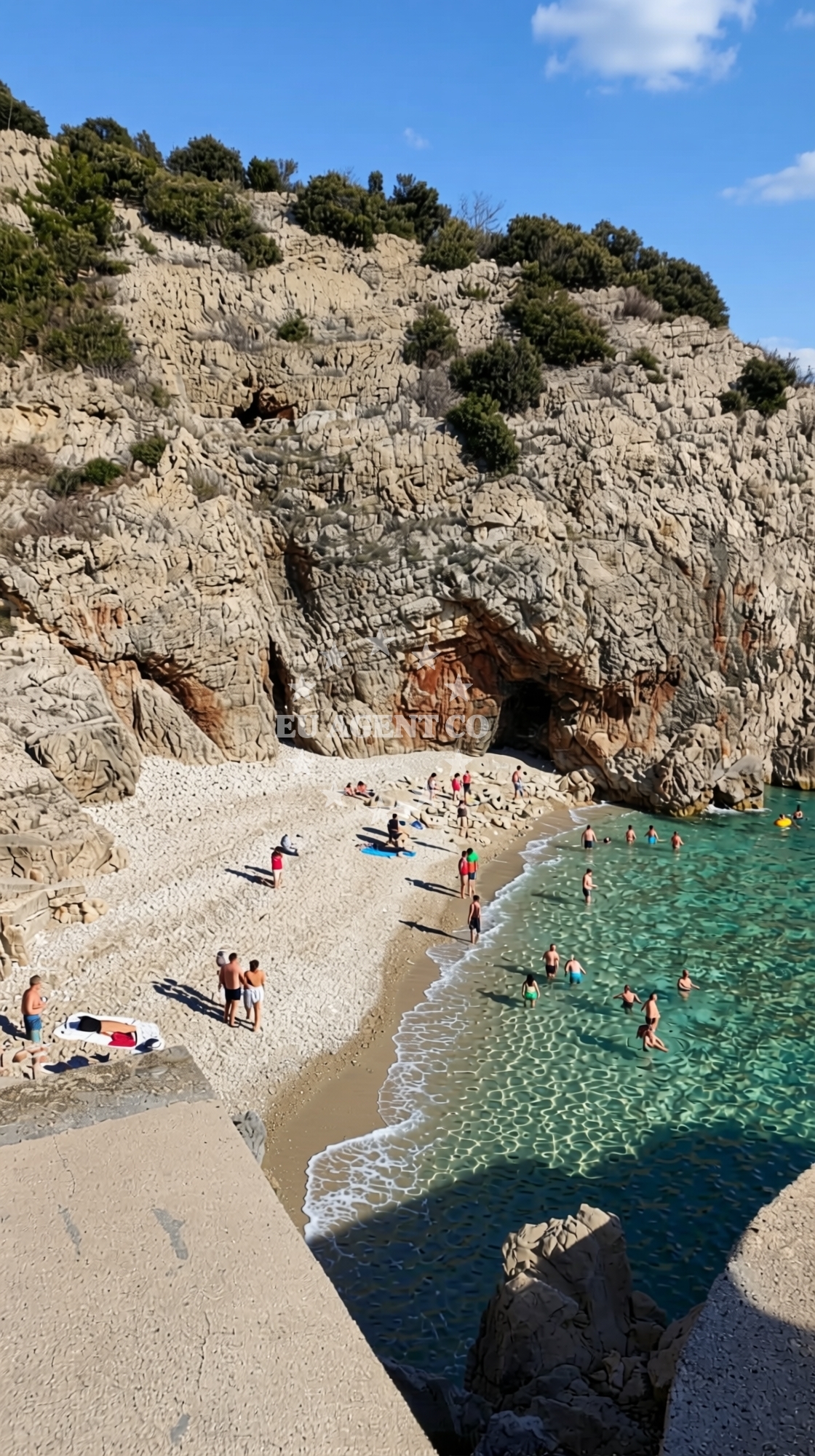 Sea and coastal view of Klancac beach in Brseč 11, Mošćenička Draga, Brseč