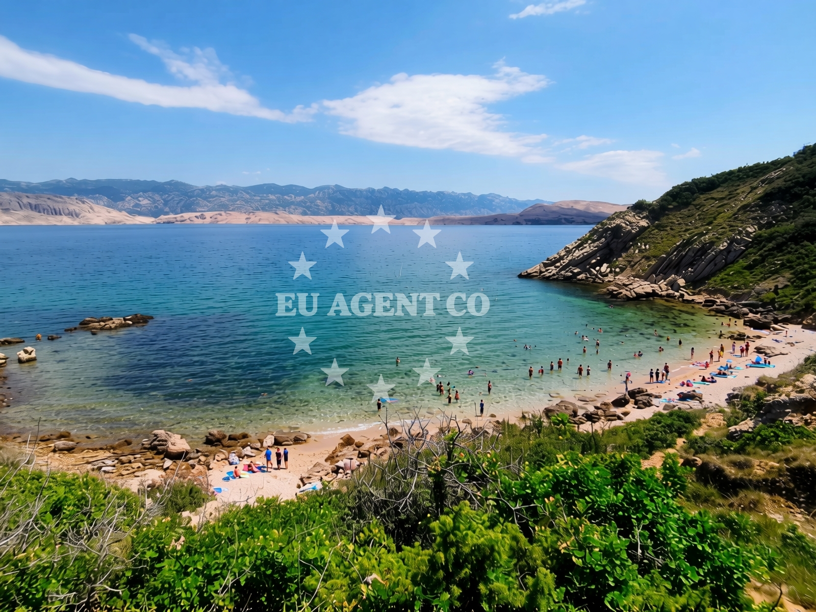 Overview of Klara beach in Sveta Marija bb, Pag