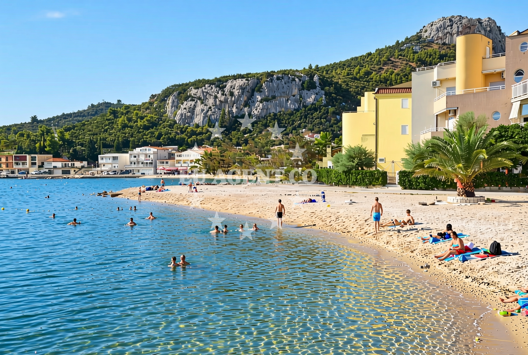 Sea and coastal view of Klek: beaches and coves (4) in Klek