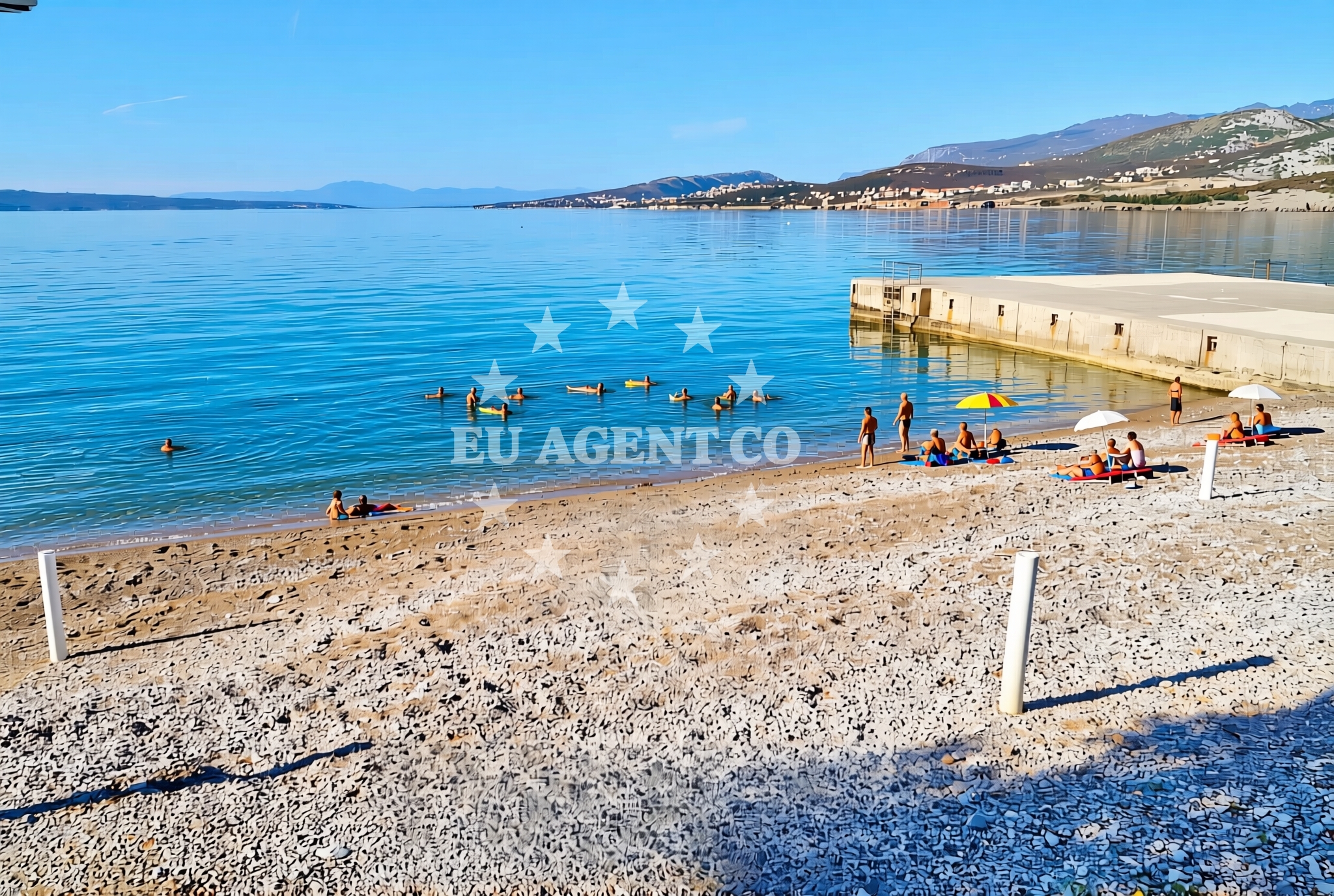 Shoreline and swimming area at Klenovica: beaches and coves (2) in Klenovica