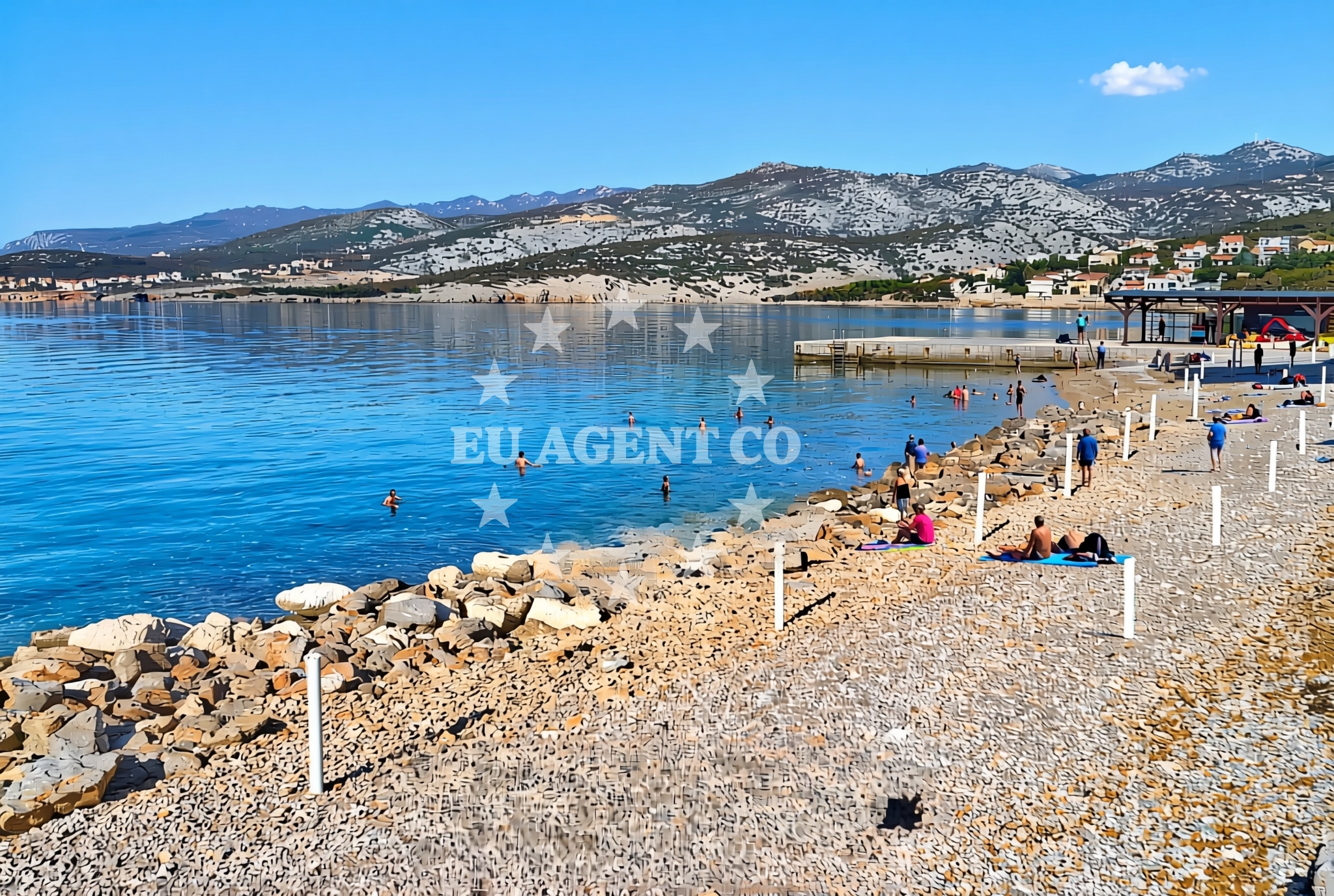 Sea and coastal view of Klenovica: beaches and coves (2) in Klenovica