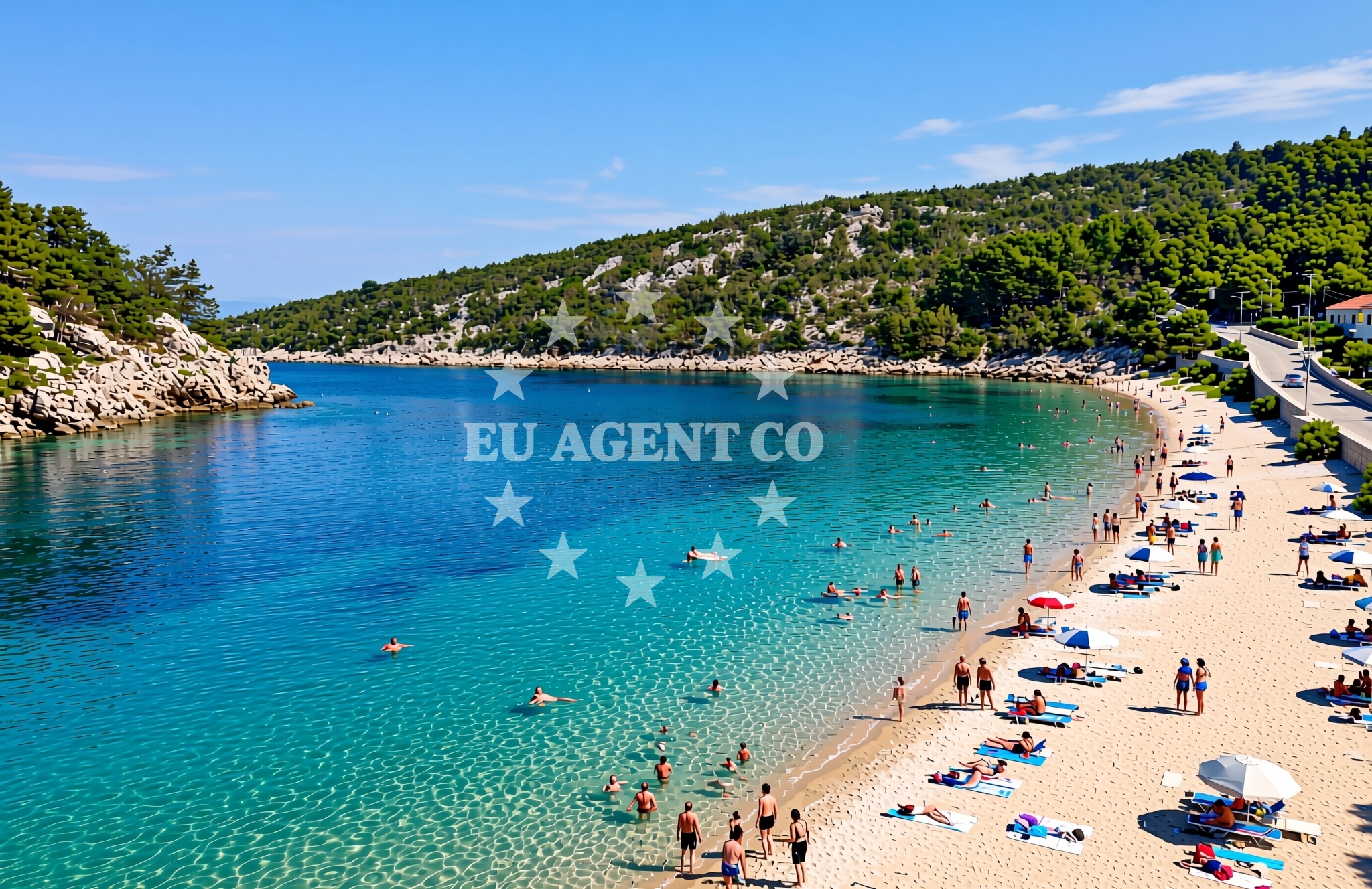 Shoreline and swimming area at Kljušna, Zastražišće (Hvar) Beach in Kljušna