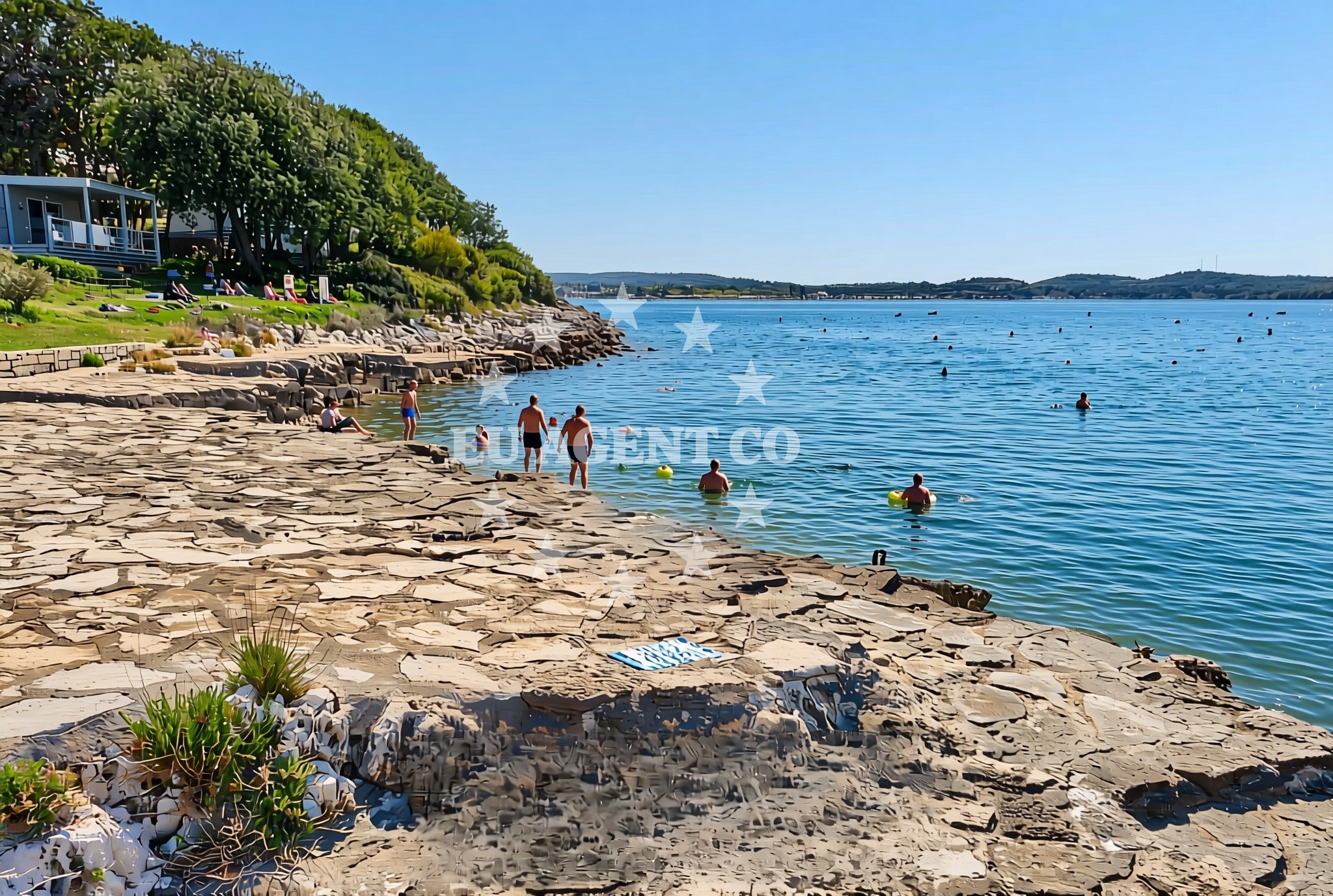Shoreline and swimming area at Kloštar: beaches and coves in Kloštar