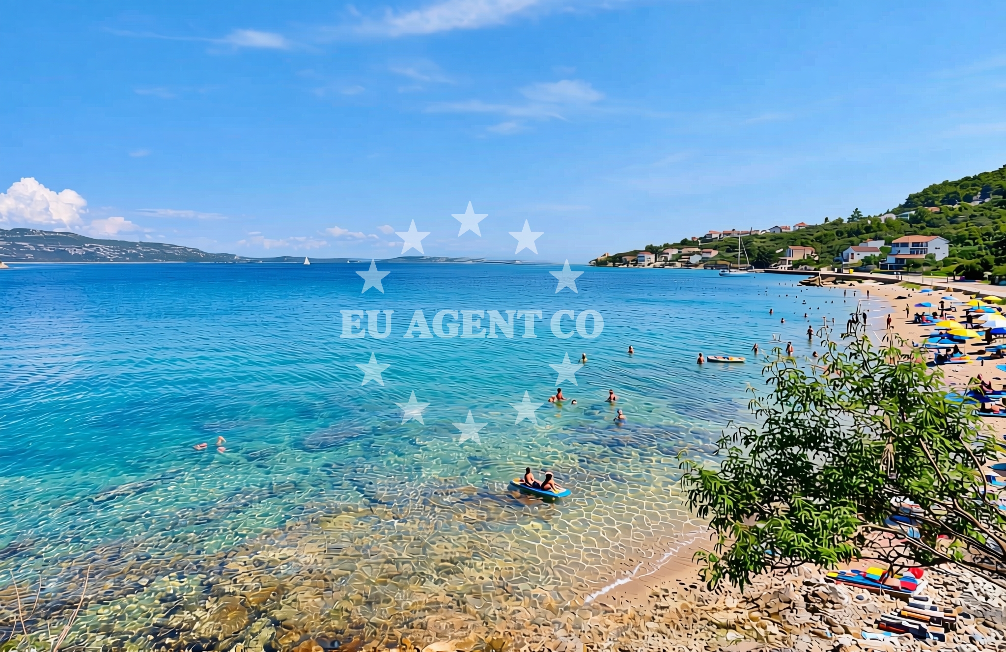 Sea and coastal view of Knež sjever, Mali Iž (Iž) Beach in Knež sjever
