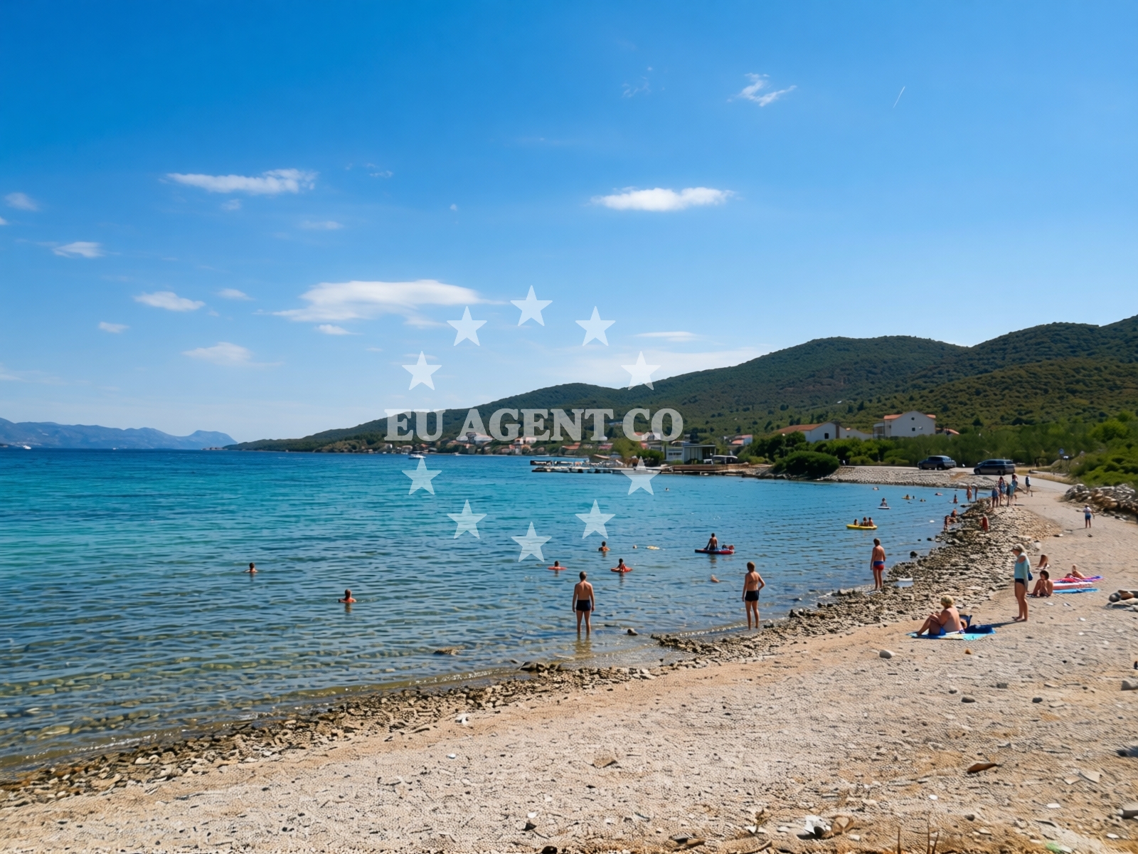 Overview of Kneza beach in , Račišće