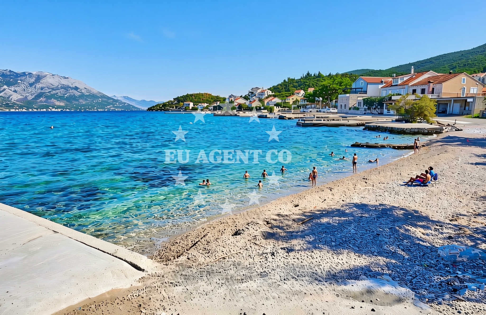 Sea and coastal view of Kneže, Pupnat (Korčula) Beach in Kneže
