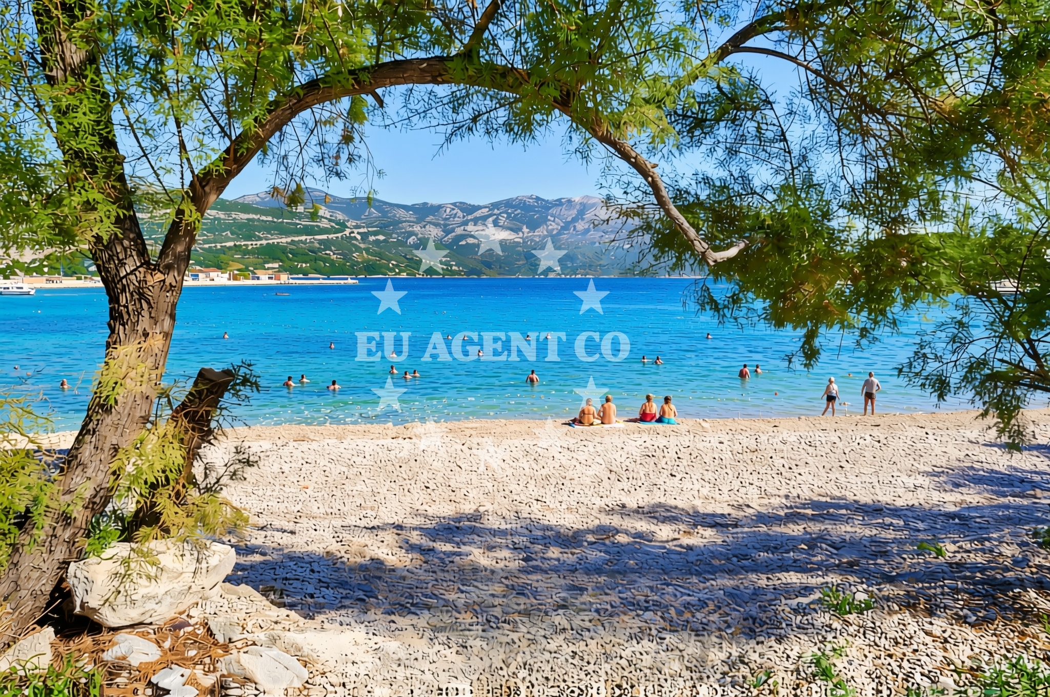 Beach facilities and surroundings at Kneže, Pupnat (Korčula) Beach in Kneže