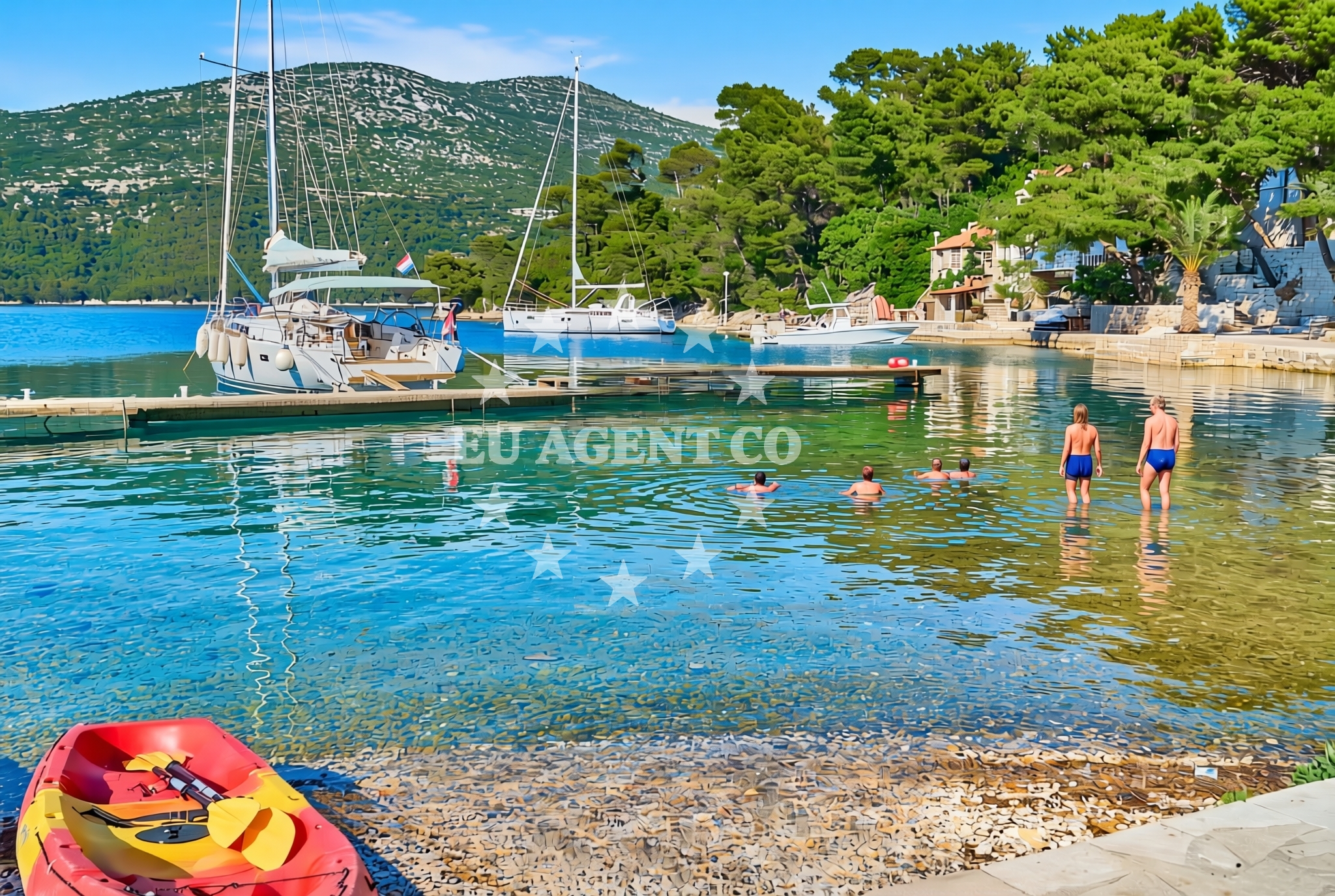 Beach facilities and surroundings at Kobaš, Broce Beach in Kobaš
