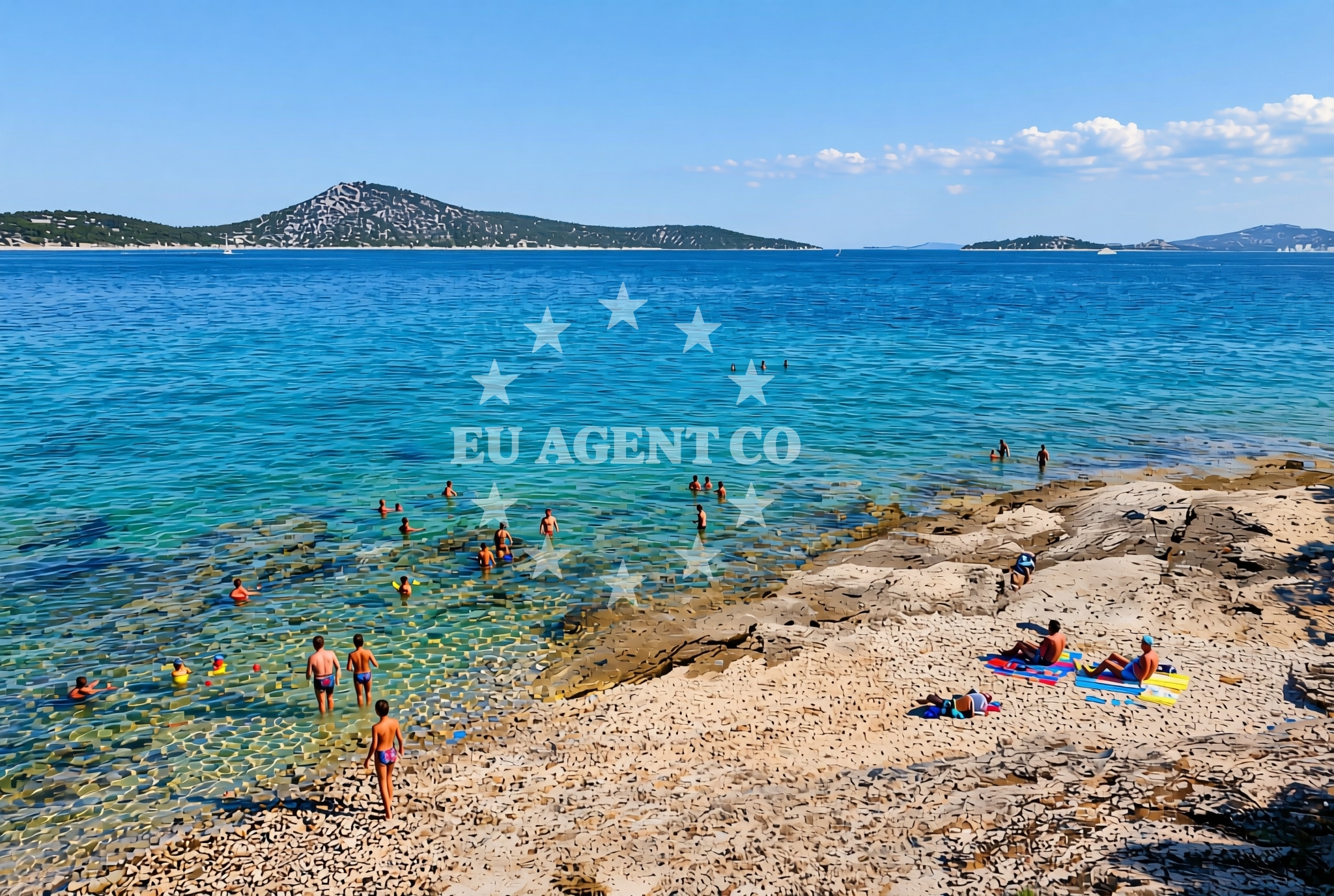 Shoreline and swimming area at Kobila, Prvić Šepurine (Prvić) Beach in Kobila