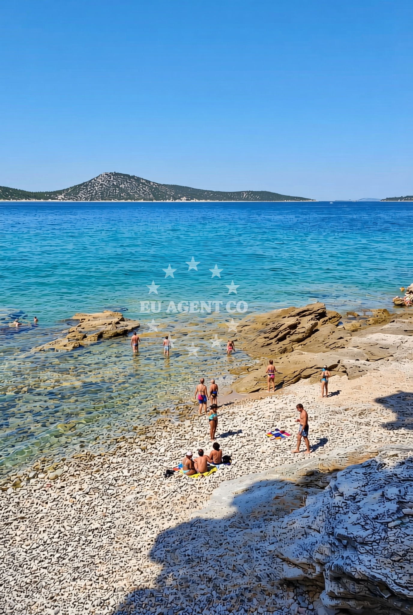 Sea and coastal view of Kobila, Prvić Šepurine (Prvić) Beach in Kobila