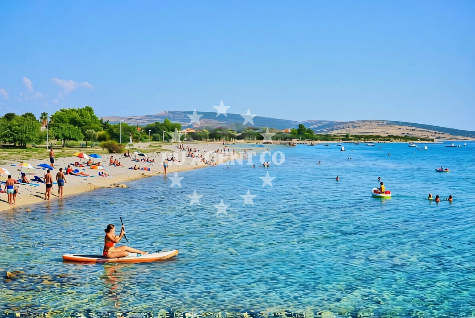 Overview of Kolanjski Gajac, Kolanjski Gajac (Pag) Beach in Kolanjski Gajac