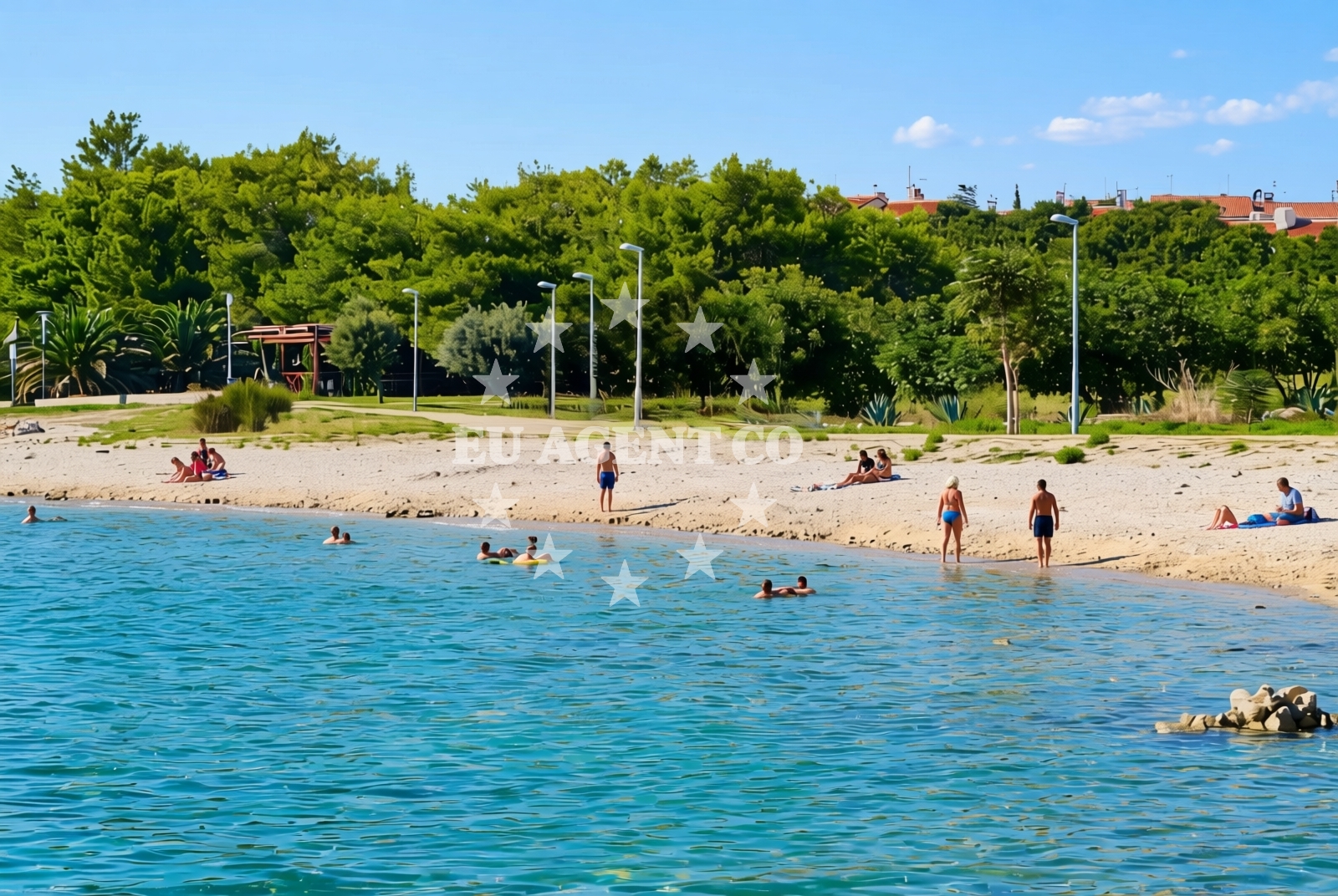 Sea and coastal view of Kolanjski Gajac, Kolanjski Gajac (Pag) Beach in Kolanjski Gajac