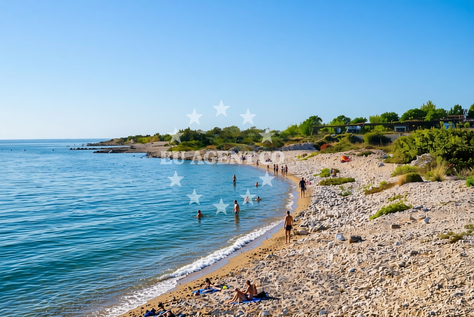 Shoreline and swimming area at Kolanjsko Blato jug (Rogoza), Kolan (Pag) Beach in Kolanjsko Blato jug (Rogoza)