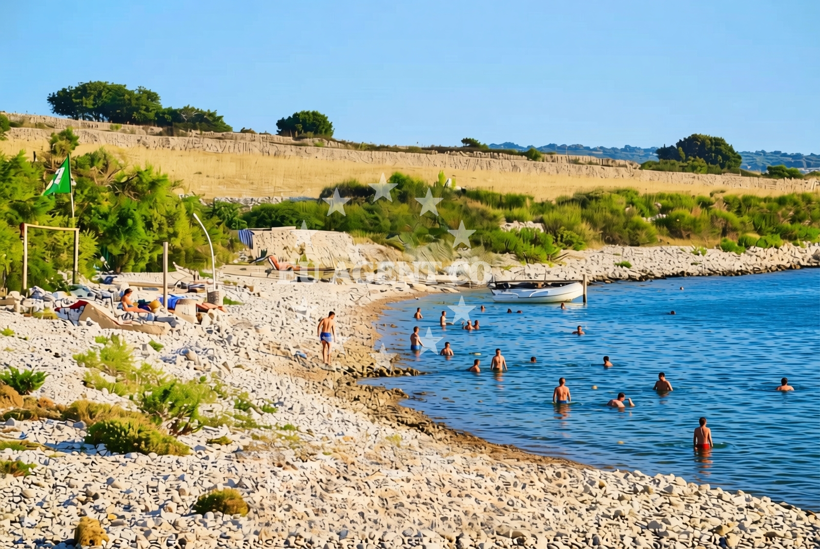 Beach facilities and surroundings at Kolanjsko Blato jug (Rogoza), Kolan (Pag) Beach in Kolanjsko Blato jug (Rogoza)