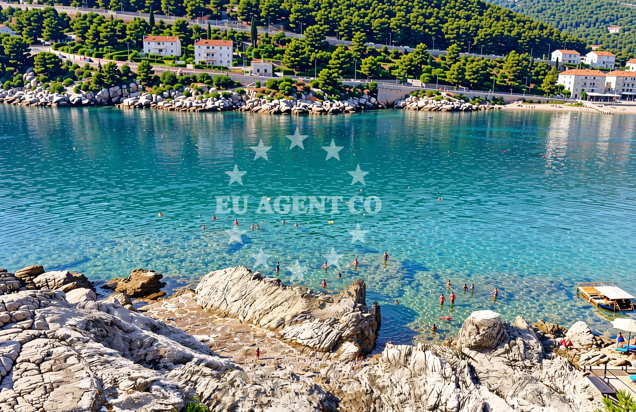 Sea and coastal view of Kolo (FKK), Nerezine (Lošinj) Beach in Kolo (FKK)