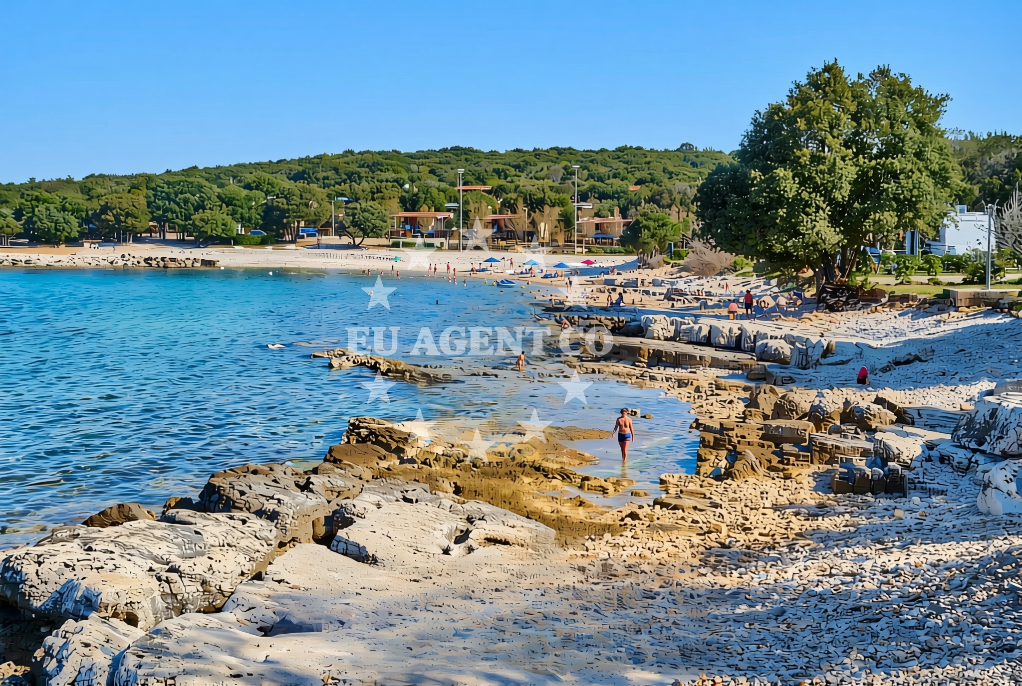 Overview of Kolona jug (dog beach), Bale Beach in Kolona jug (plaža za pse)