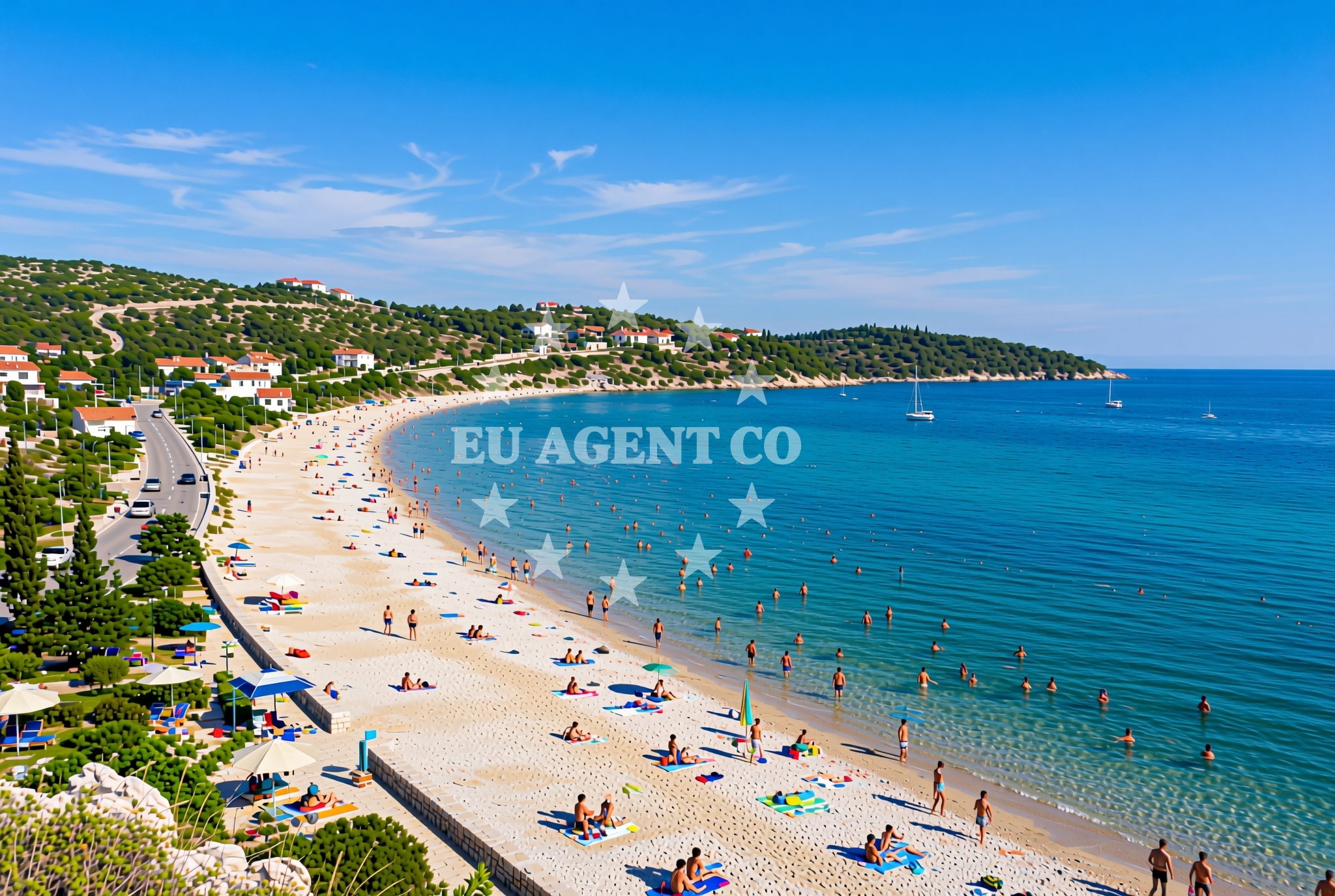 Overview of Kolona sredina (dog beach), Bale Beach in Kolona sredina (plaža za pse)