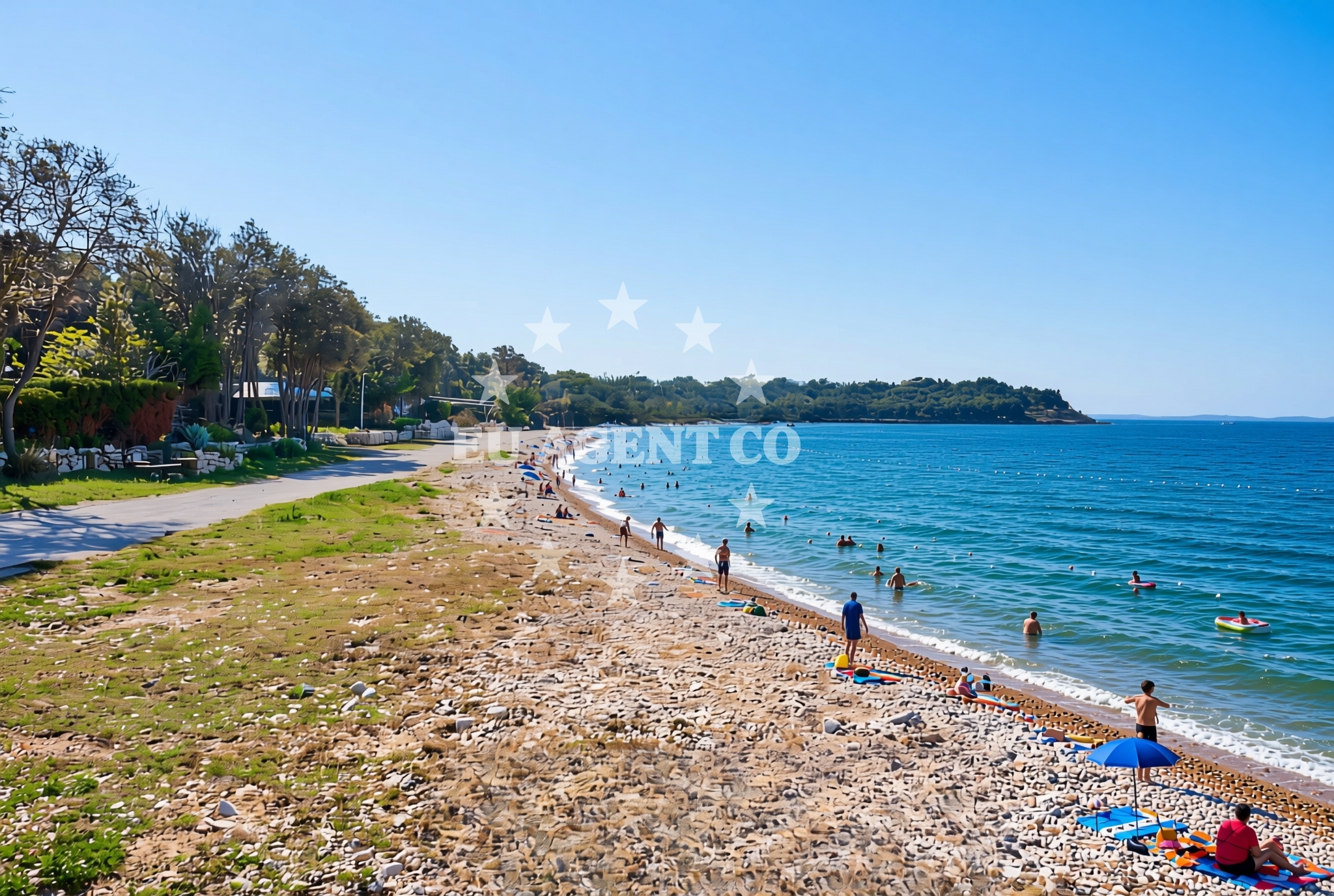 Sea and coastal view of Kolona sredina (dog beach), Bale Beach in Kolona sredina (plaža za pse)