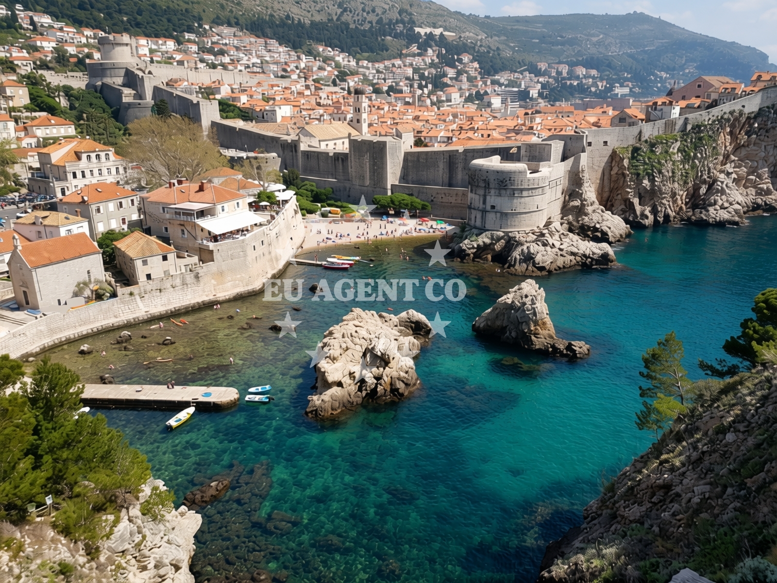 Overview of Kolorina beach in Čubranovićeva ulica 5, Dubrovnik