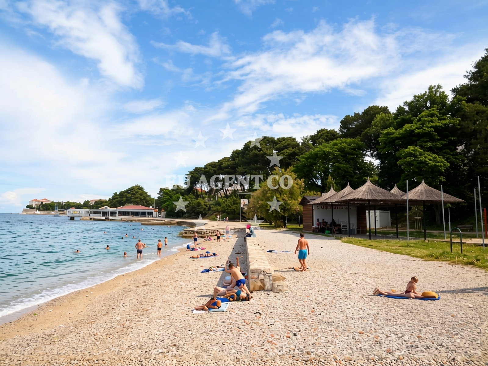 Shoreline and swimming area at Kolovare beach in Ul. Zrinsko Frankopanska 12a, Zadar