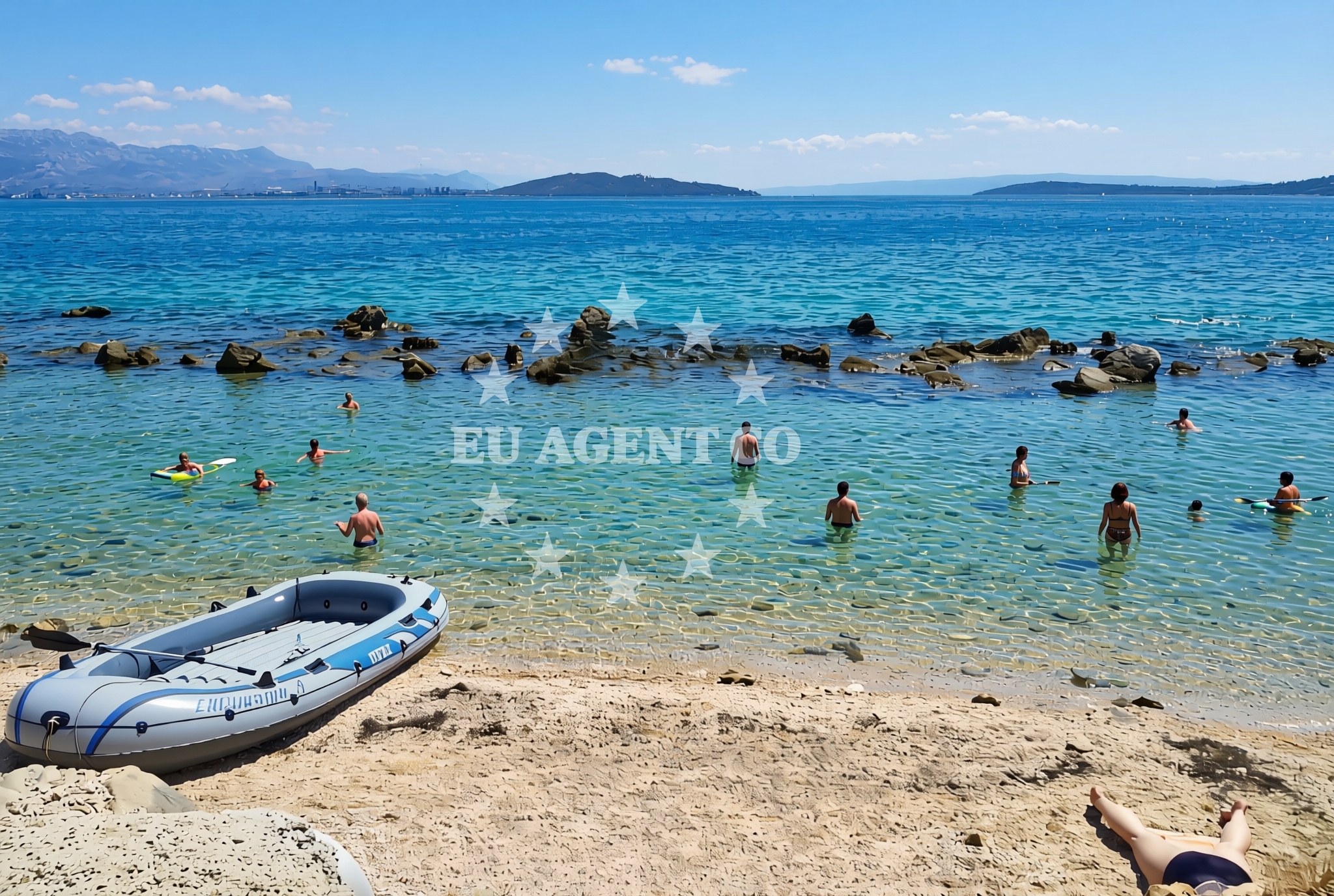 Overview of Koludrovac (dog beach), Kaštel Štafilić Beach in Koludrovac (plaža za pse)