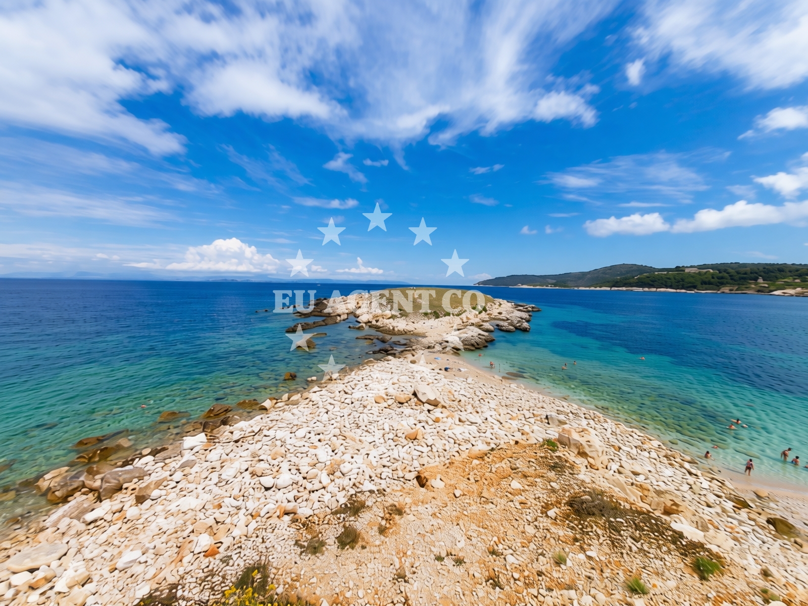 Sea and coastal view of Komarca beach in Parja bb, Uvala Parja, Vis