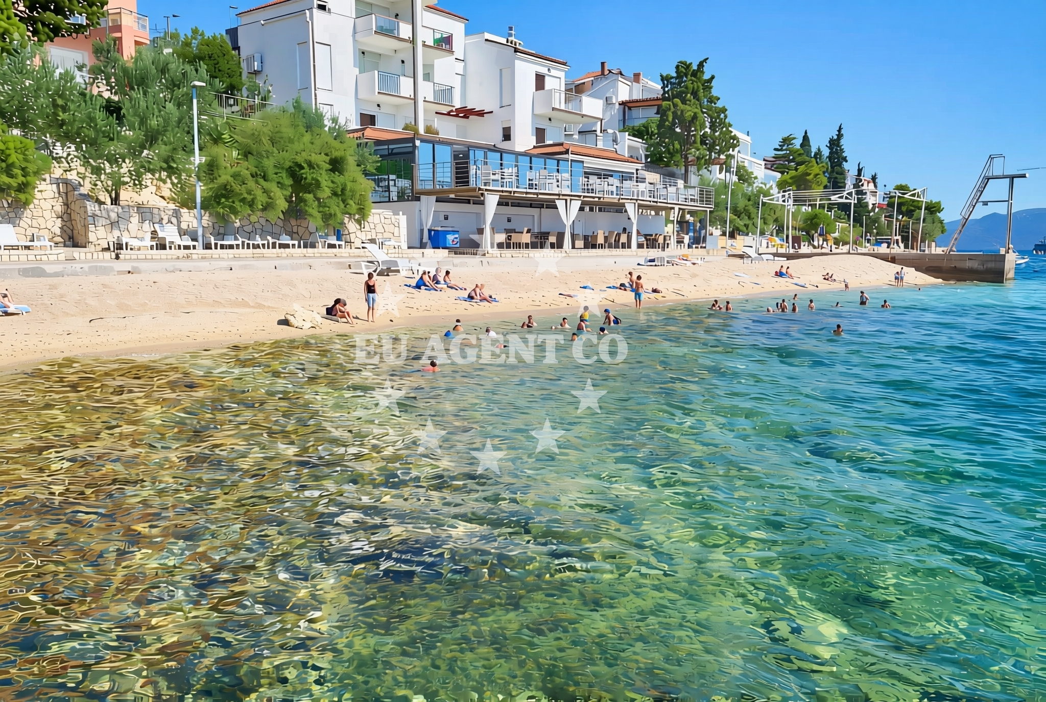 Sea and coastal view of Komarna: beaches and coves (3) in Komarna