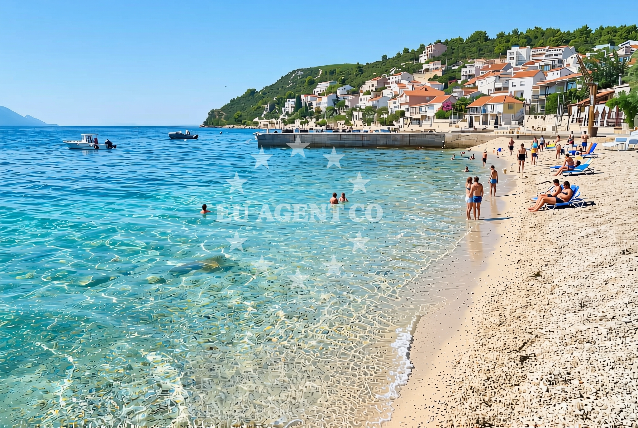 Overview of Komarna jug, Komarna Beach in Komarna jug