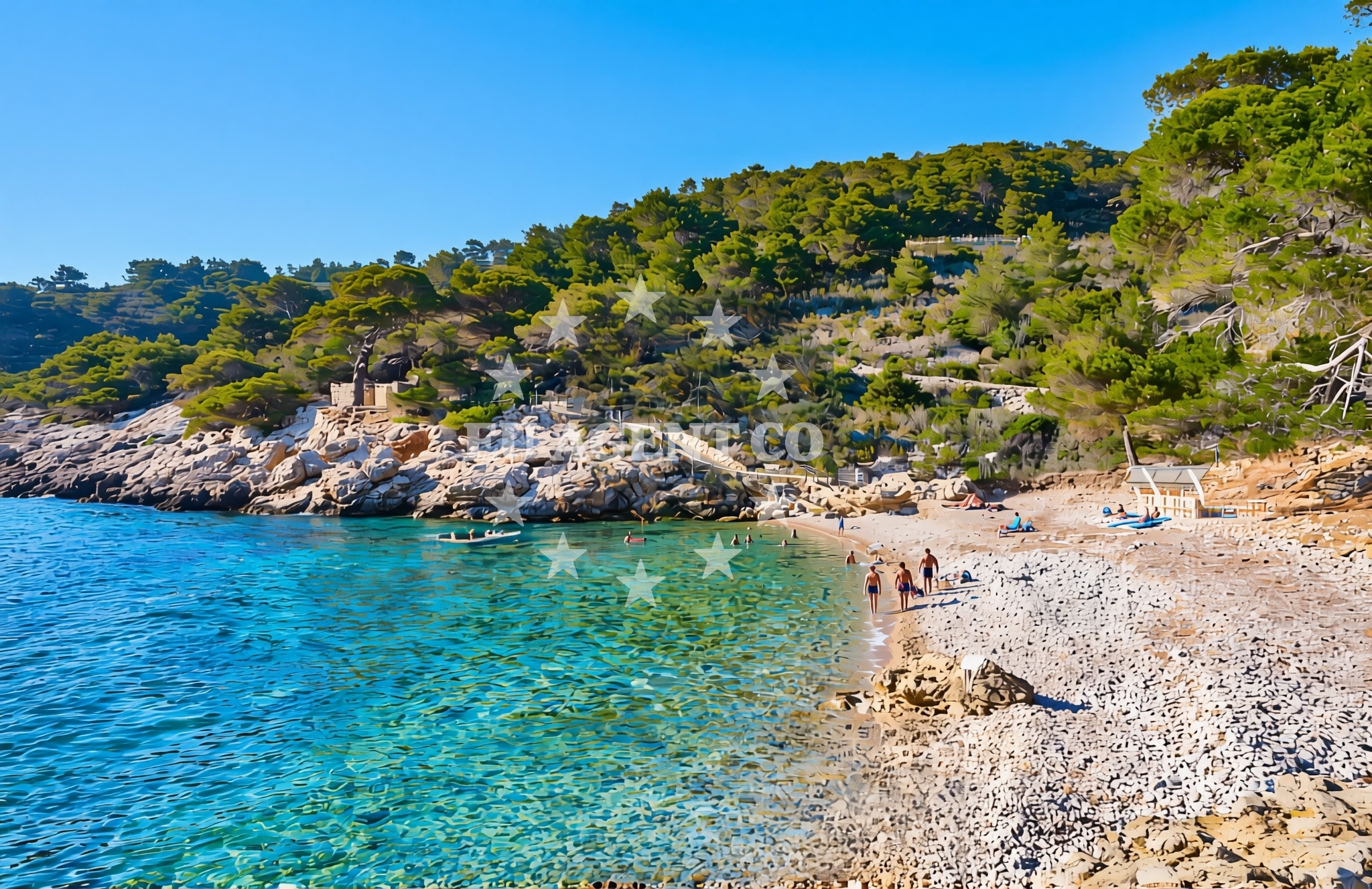 Sea and coastal view of Komiža (Vis): beaches and coves (14) in Komiža (Vis)