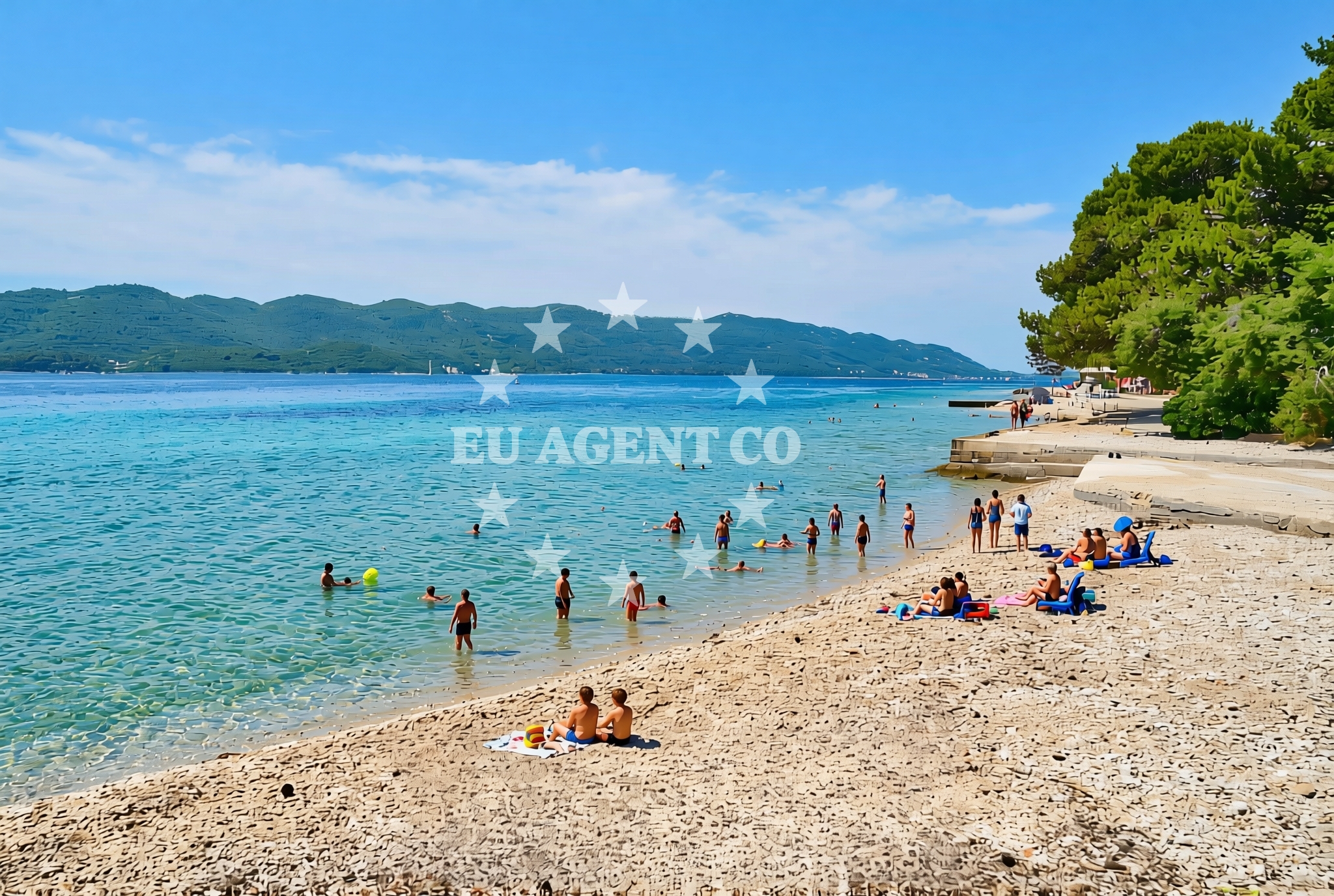 Sea and coastal view of Komodor sredina, Kučište Beach in Komodor sredina